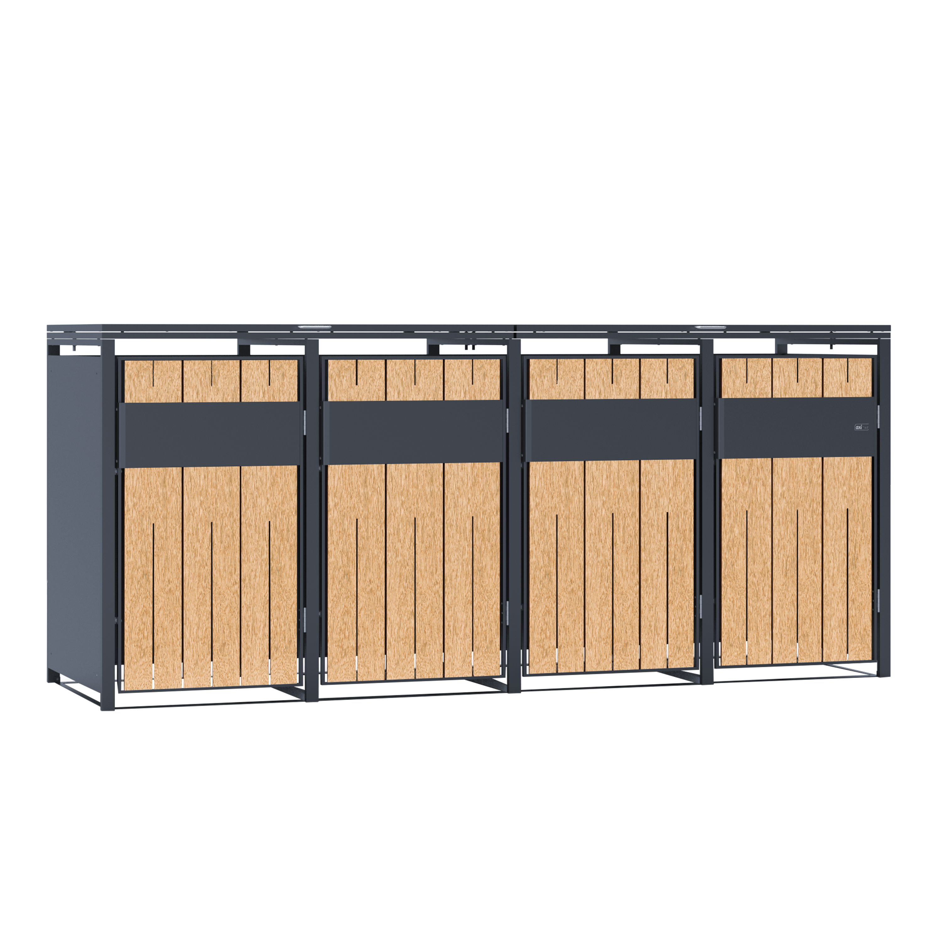 AXI Luke Metal Garbage Bin Shed - 4 Garbage Bins