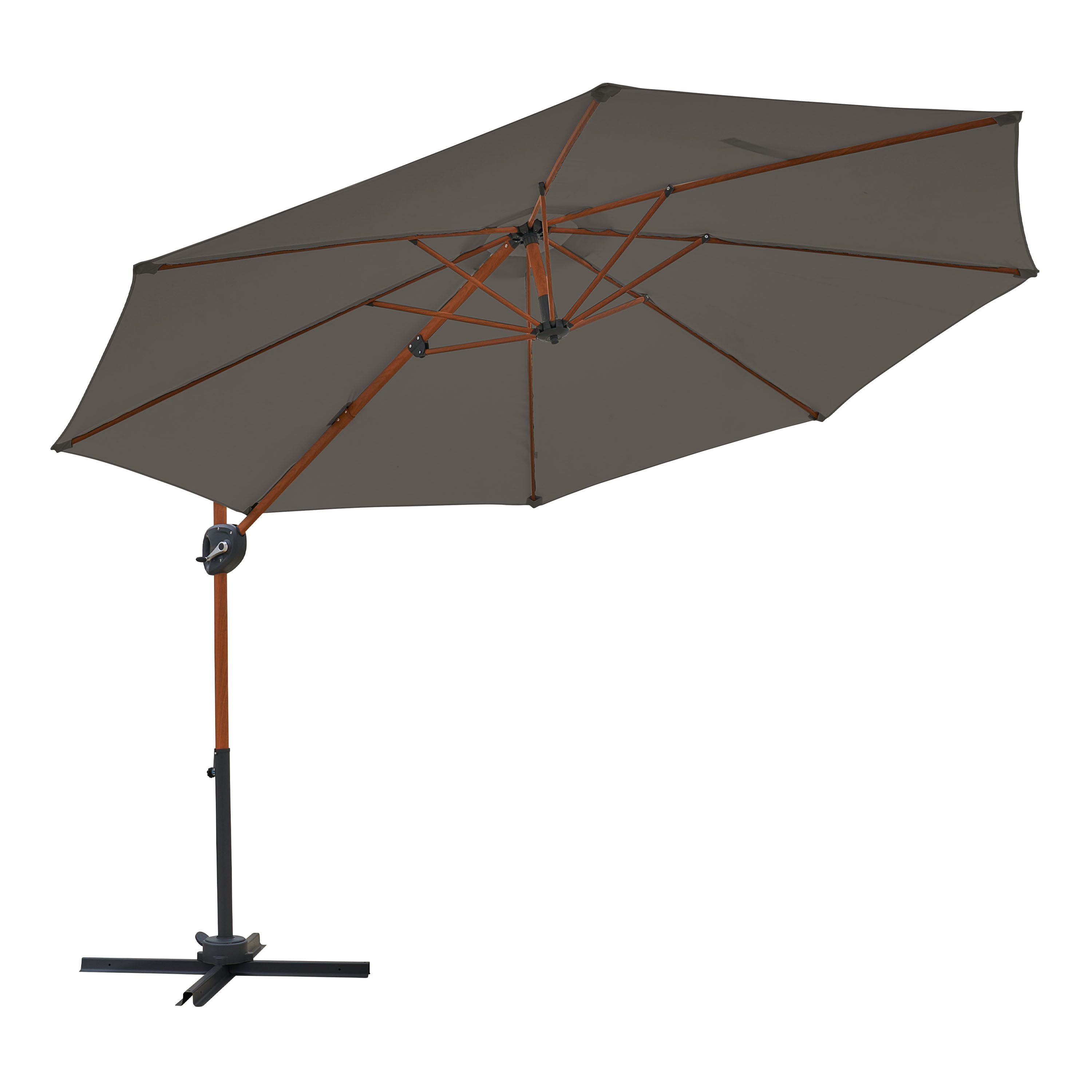 AXI Solea Cantilever Parasol Ø 300cm Wood-look/Taupe