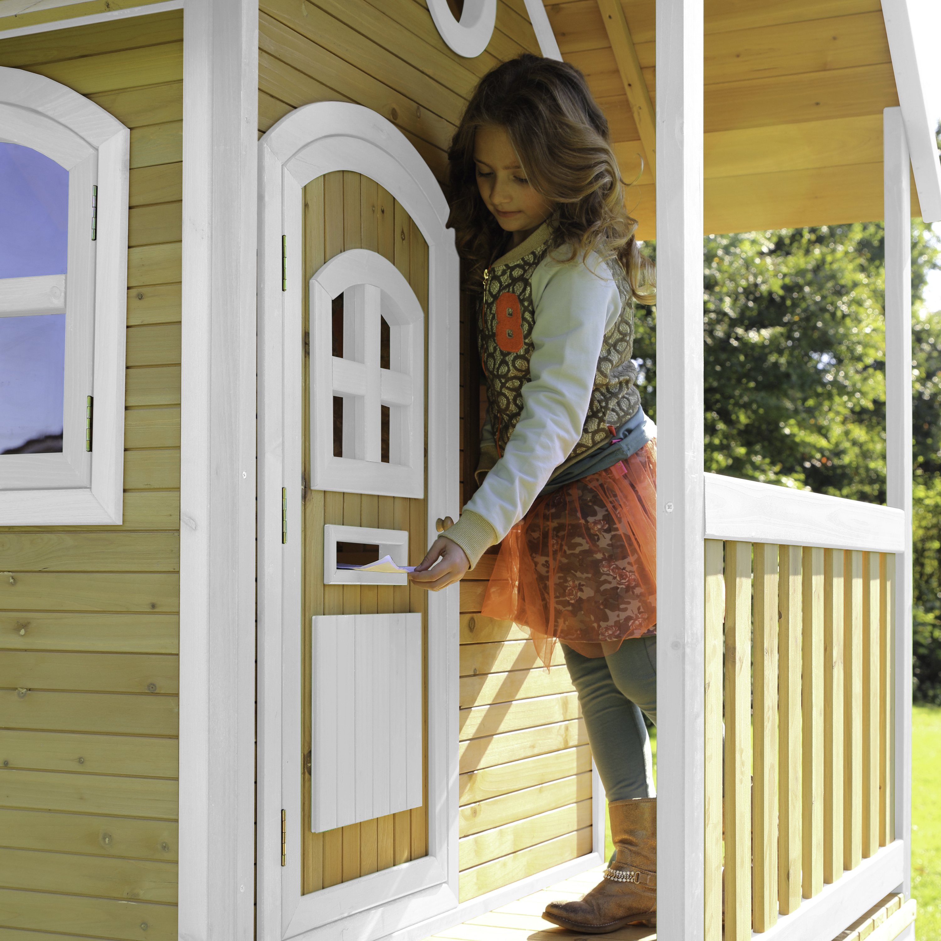 AXI Laura Playhouse Brown/White - Blue Slide