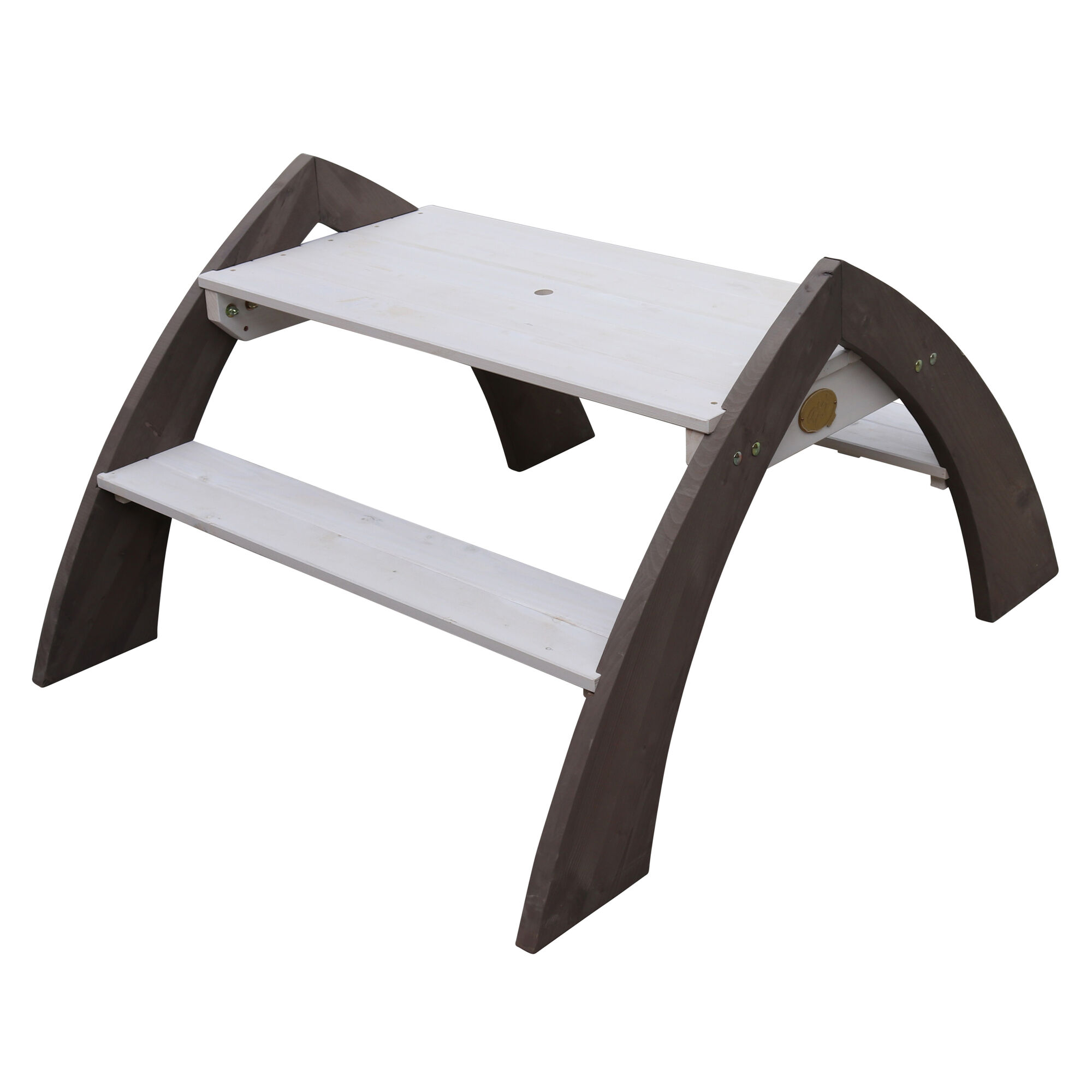 AXI Kylo Picknicktafel Grijs/wit - Parasol Blauw-8717973932345 AXI Kylo Picknicktafel Grijs/wit - Parasol Blauw