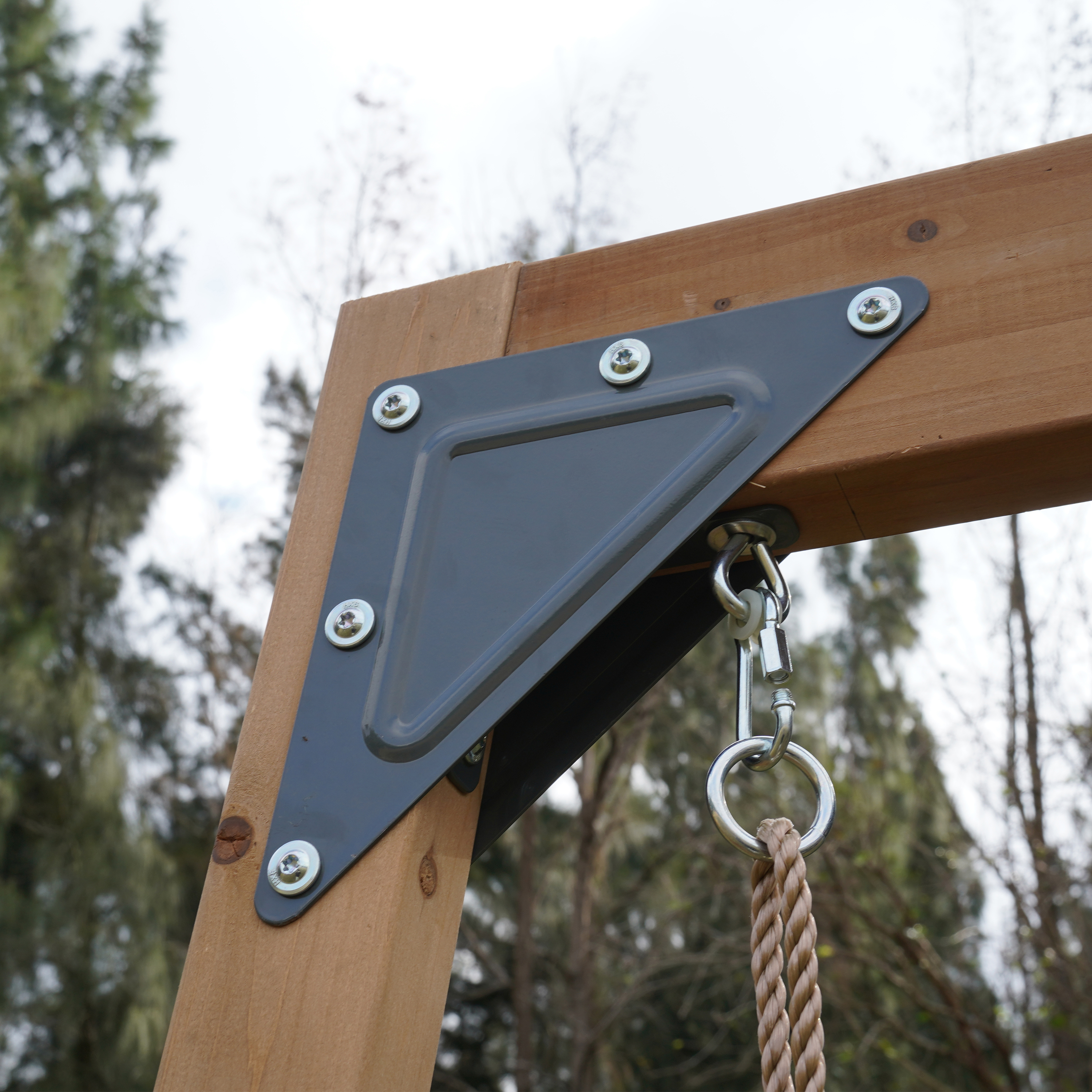 AXI Cody Climbing Frame with Swings. Trapeze and Climbing Wall – Grey Double Slide and Tube Slide