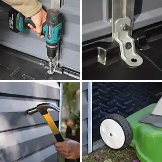 Canopia Skylight 229X185X217 cm Openlucht schuur voor tuin Donkergrijs Deco