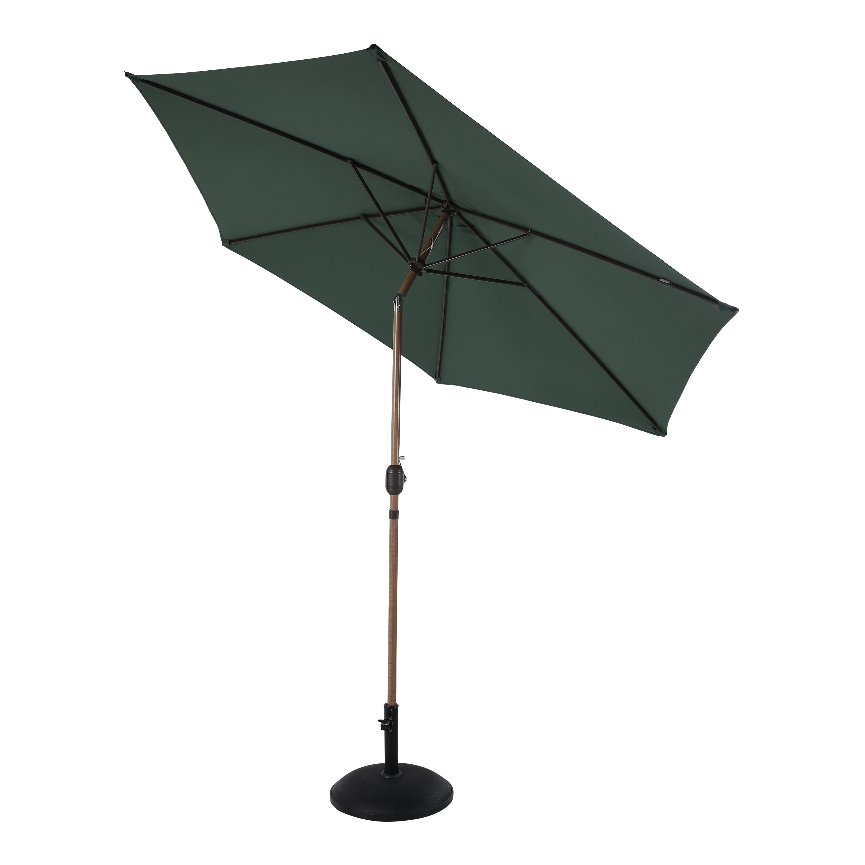 AXI Noor Centre Pole Parasol Ø 300cm incl. parasol base Oak-look/Green