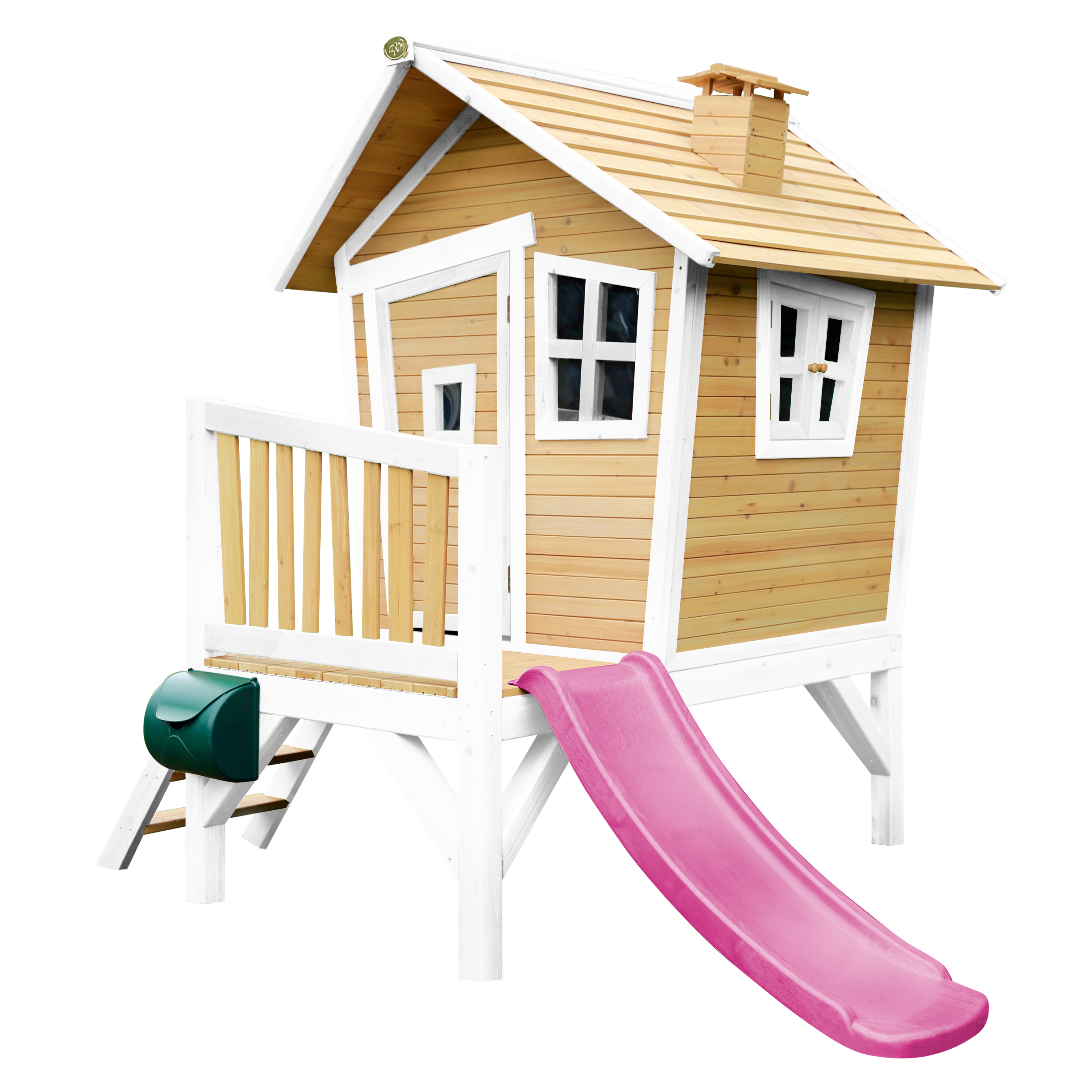 AXI Robin Playhouse Brown/White - Purple Slide