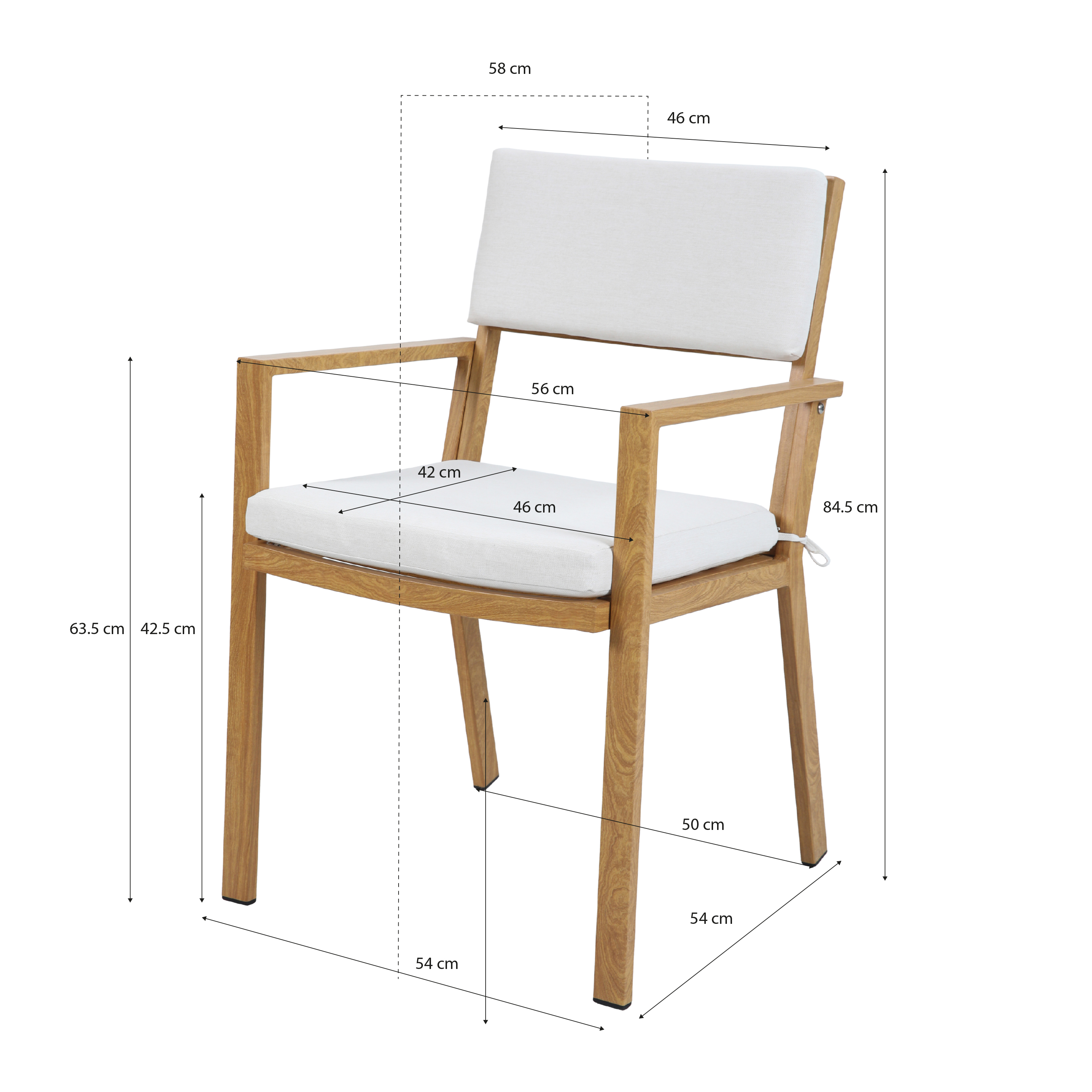 AXI Jada Gartenset mit 6 Stühlen Holzoptik und Beige