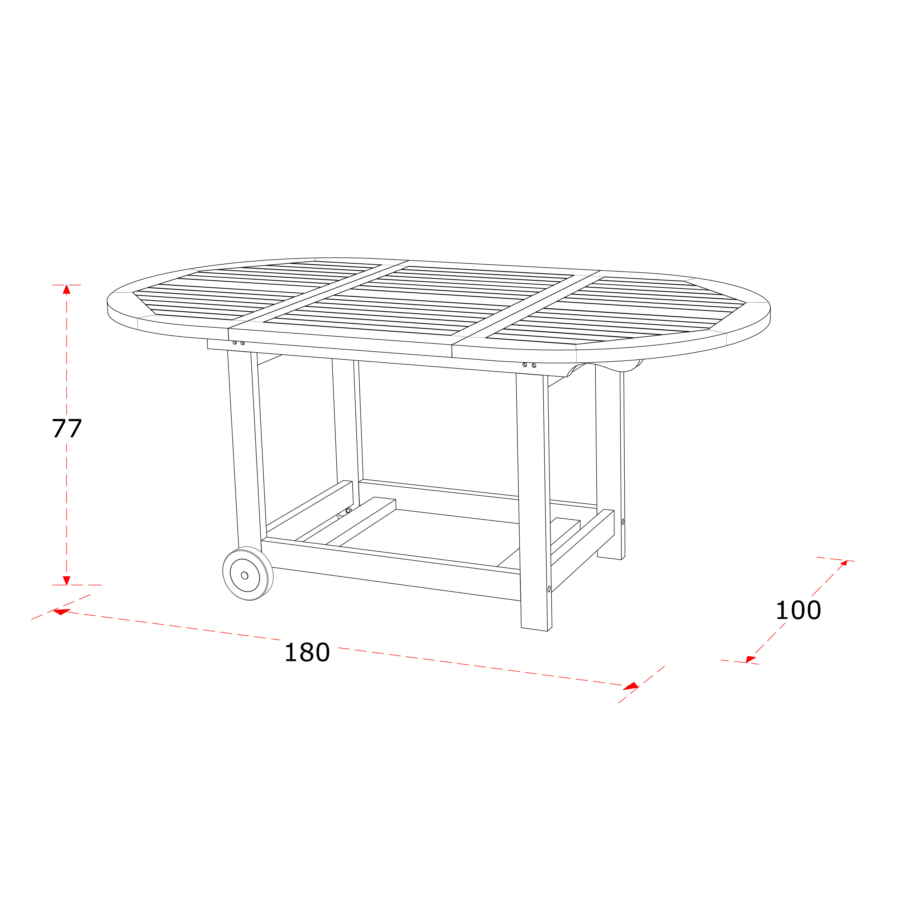 AXI Jadi Teak Foldable Garden Set with 6 Chairs
