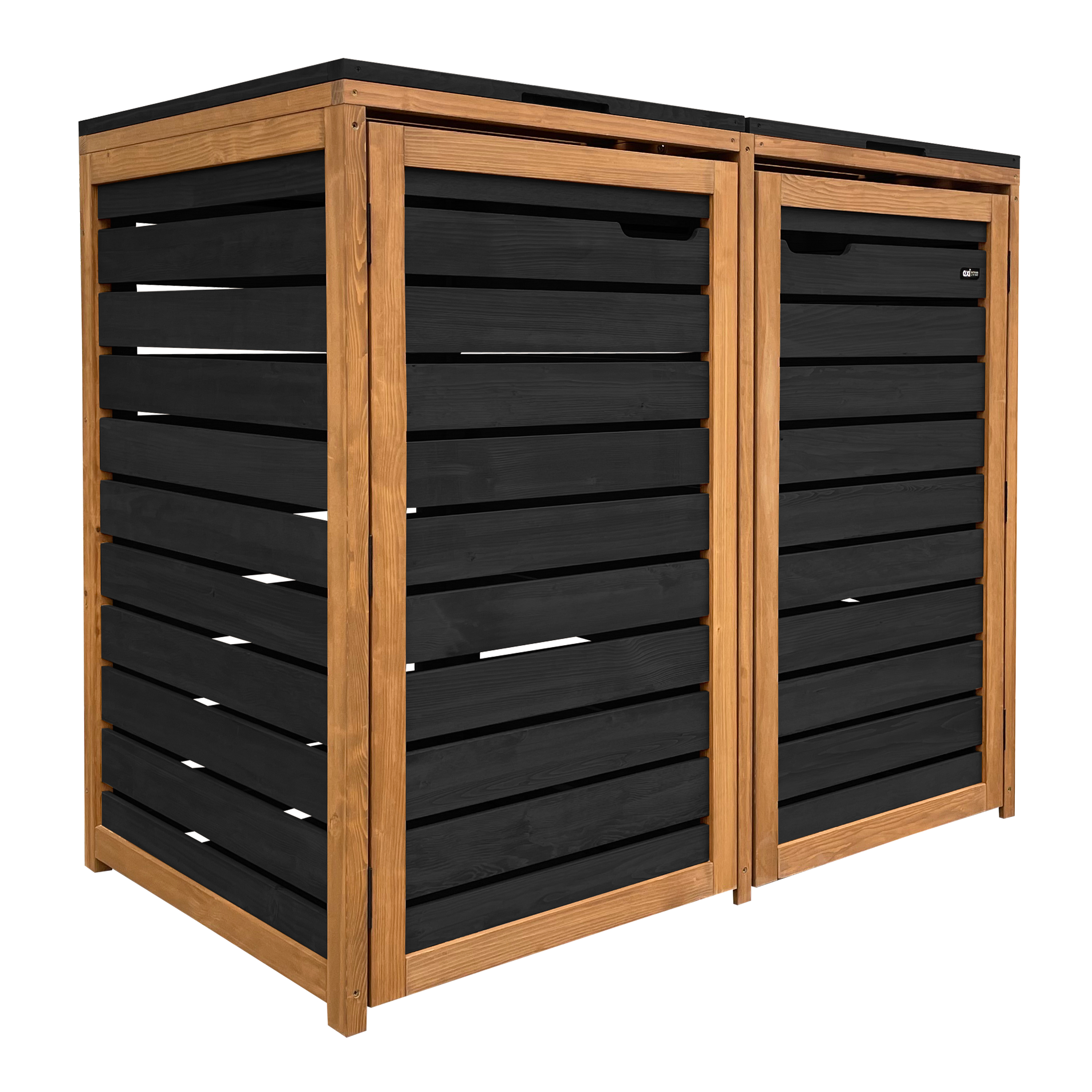 AXI Lex Wooden Bin Storage Black/Brown - 2 bins