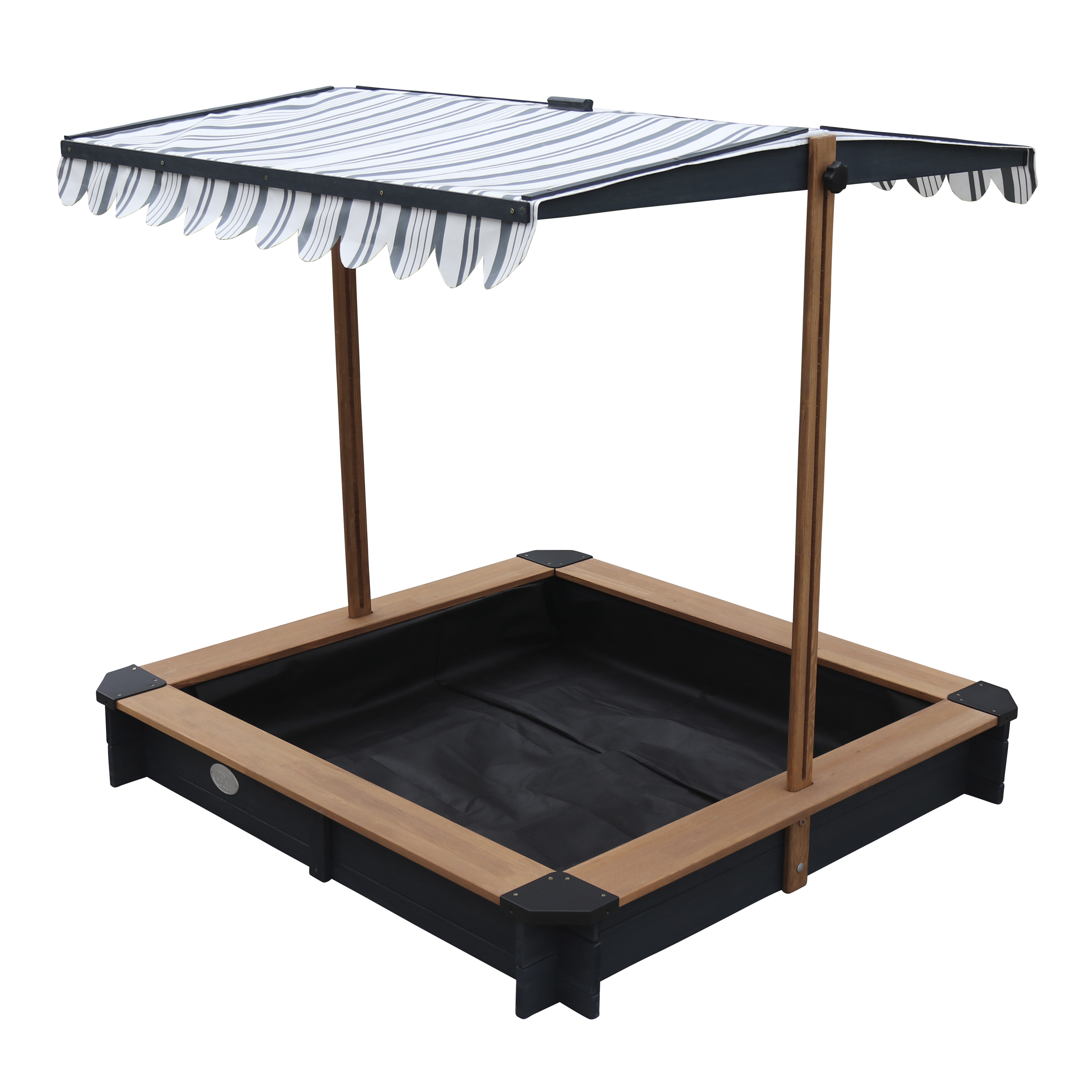AXI Lily Sandbox with Canopy - 118 x 118 x 118 cm - Anthracite/Brown