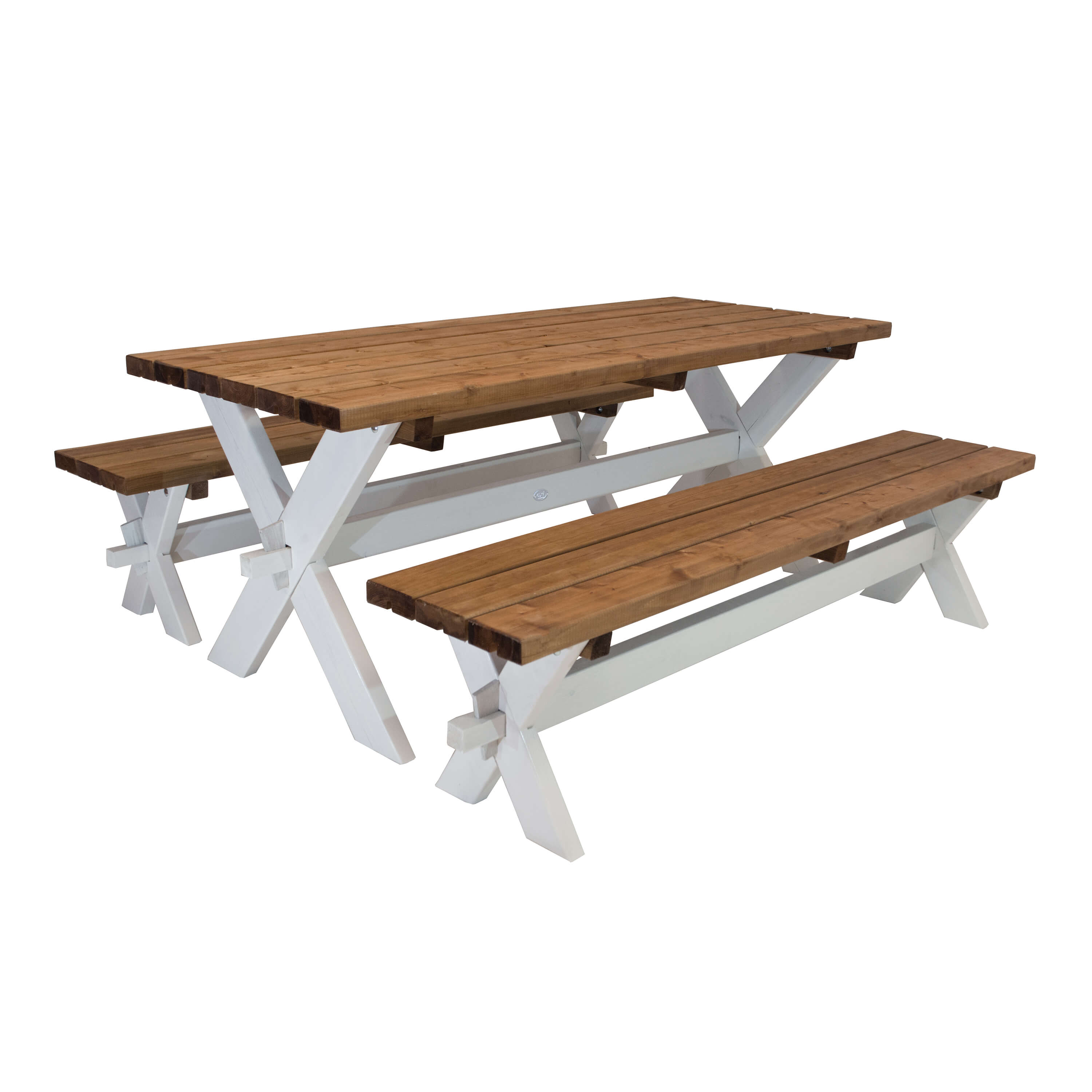 AXI Celine Picknicktisch mit Bänken aus Holz 177 cm - Braun/Weiß