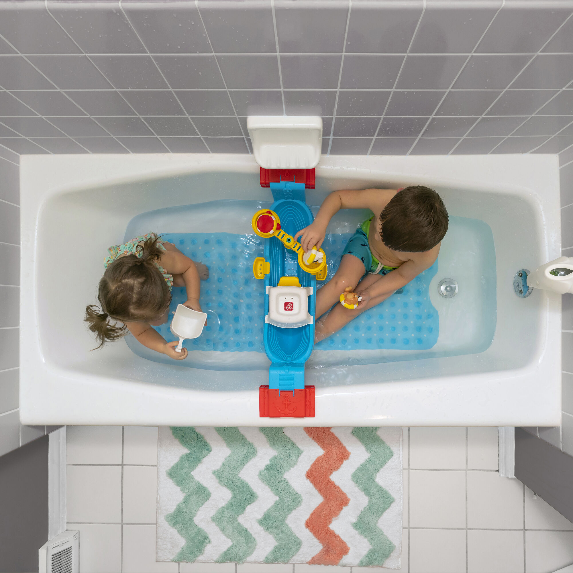Step2 Nautical Rain Showers Bath Set-0733538414093 Step2 Nautical Rain Showers Bath Set
