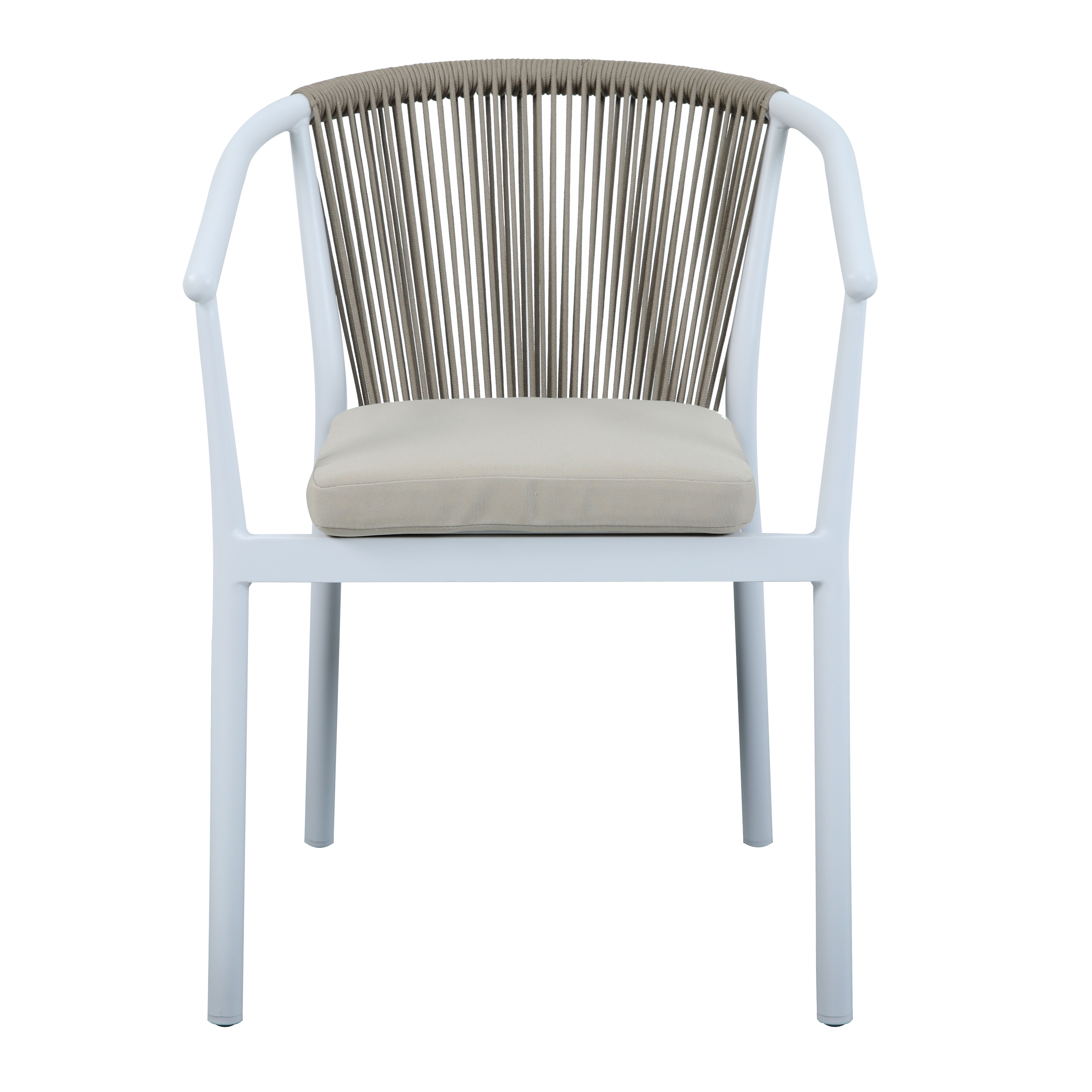AXI Suvi Garden Set with 4 Chairs White with Teak-look Polywood