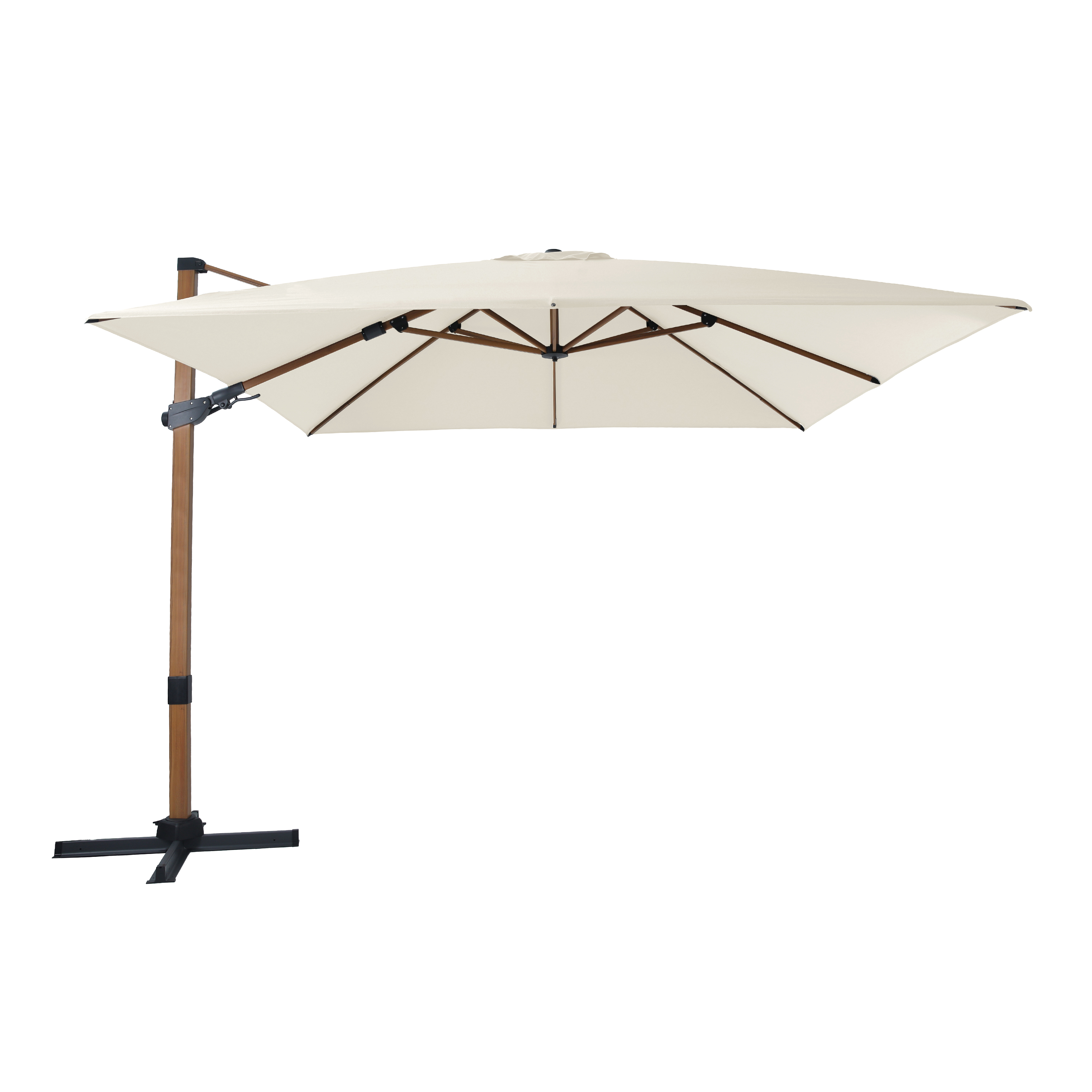 AXI Apollo Premium Zweefparasol 300x300cm Houtlook/beige