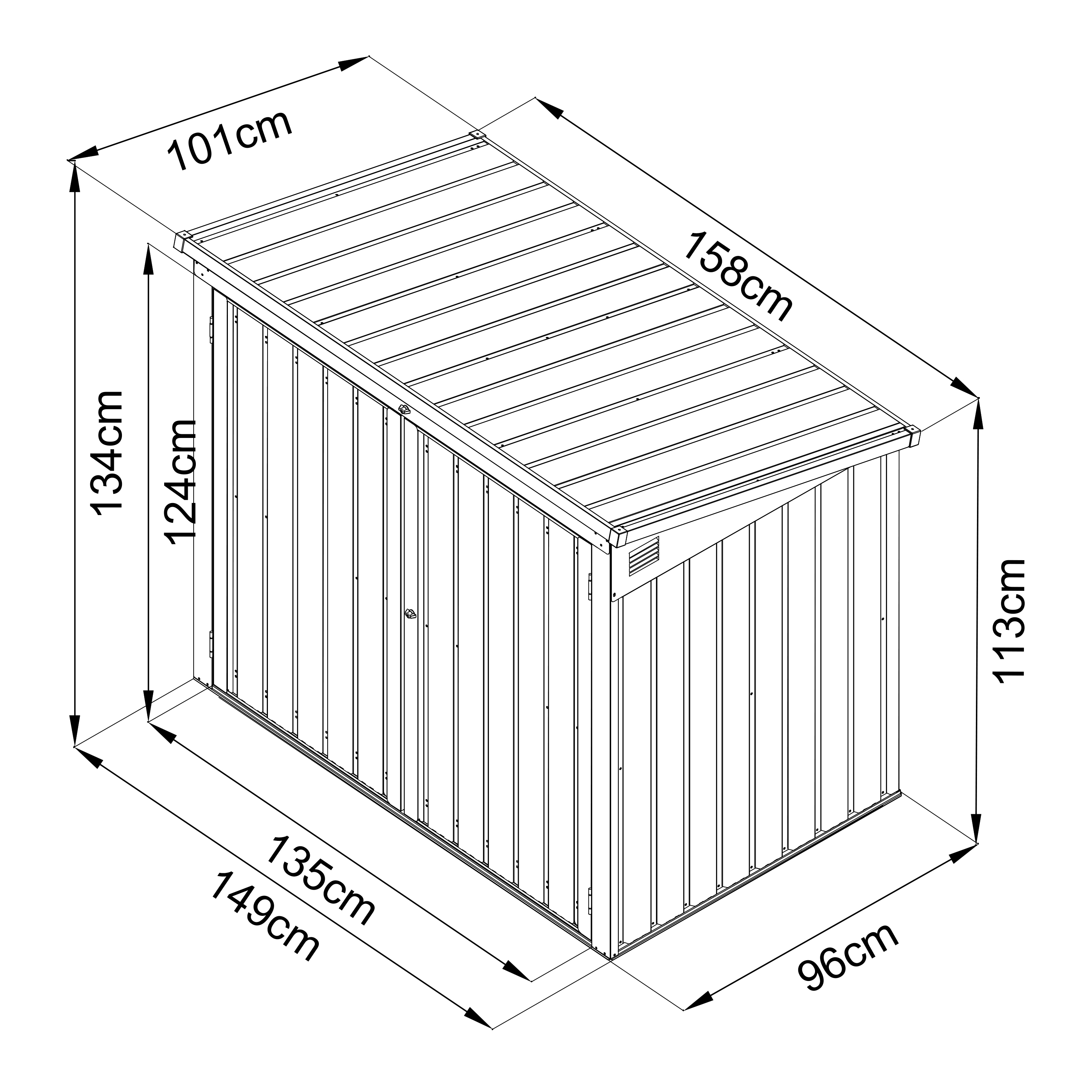 AXI Oscar Metall Mülltonnenbox Gartenschrank Anthrazit - 2 Tonnen