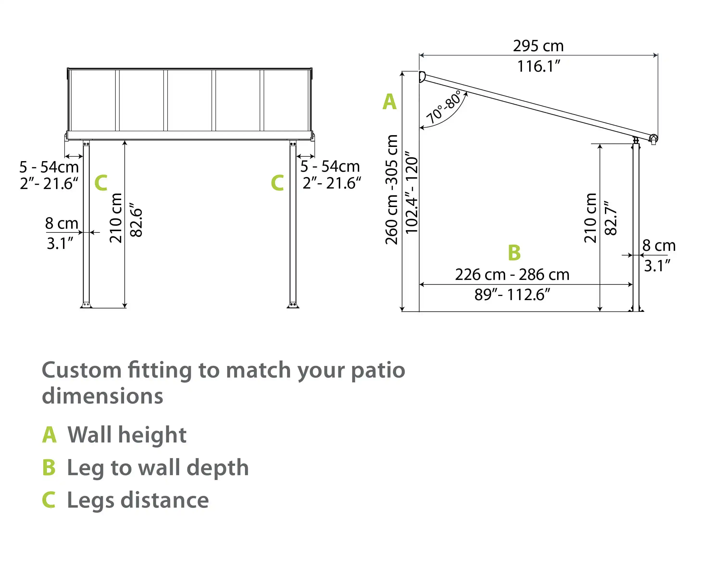 Canopia Olympia 860X294 cm Terrasoverkapping Wit Helder