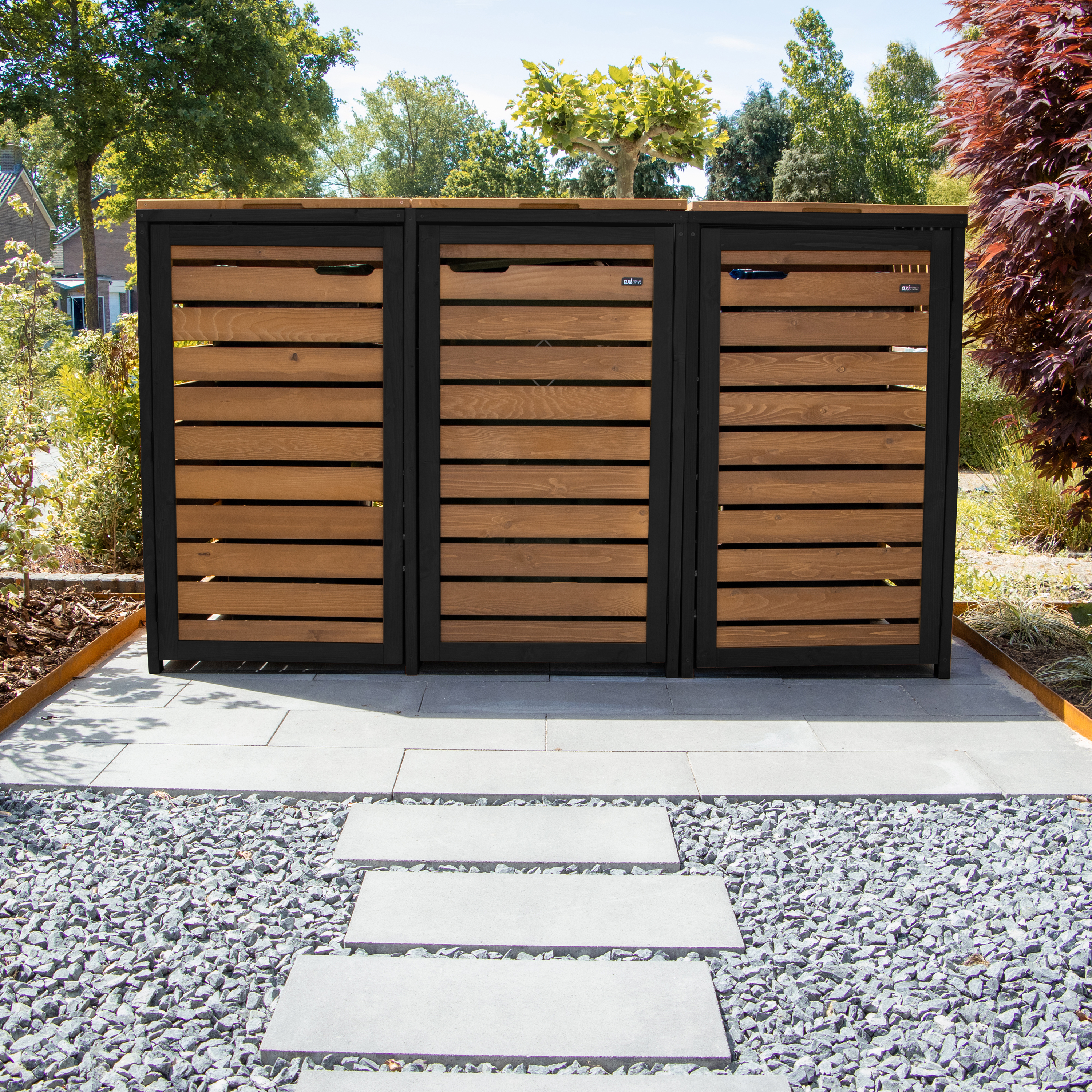 AXI Lex Wooden Bin Storage Brown/Black - 1 bin