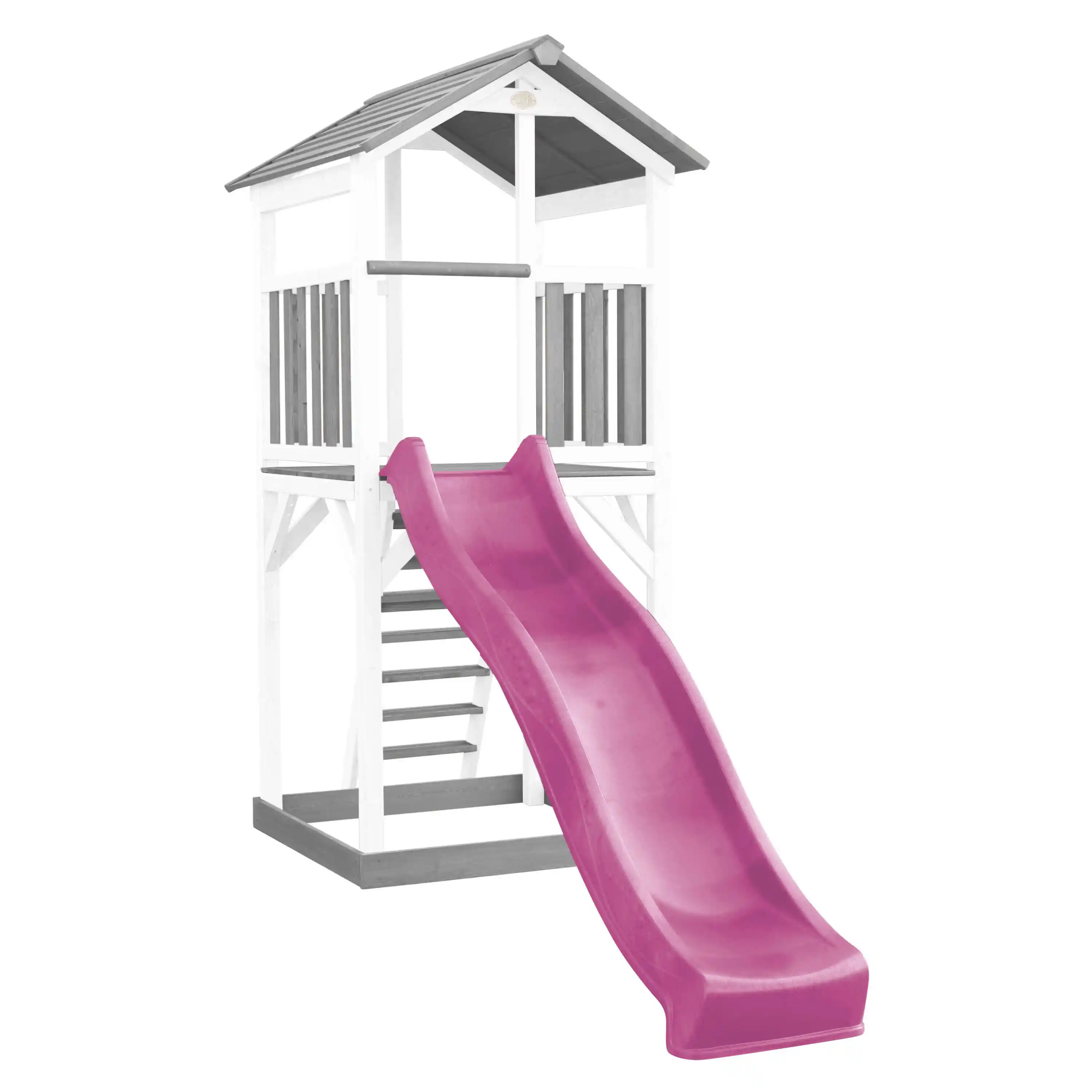 AXI Beach Tower Speeltoren Grijs/wit - Paarse glijbaan
