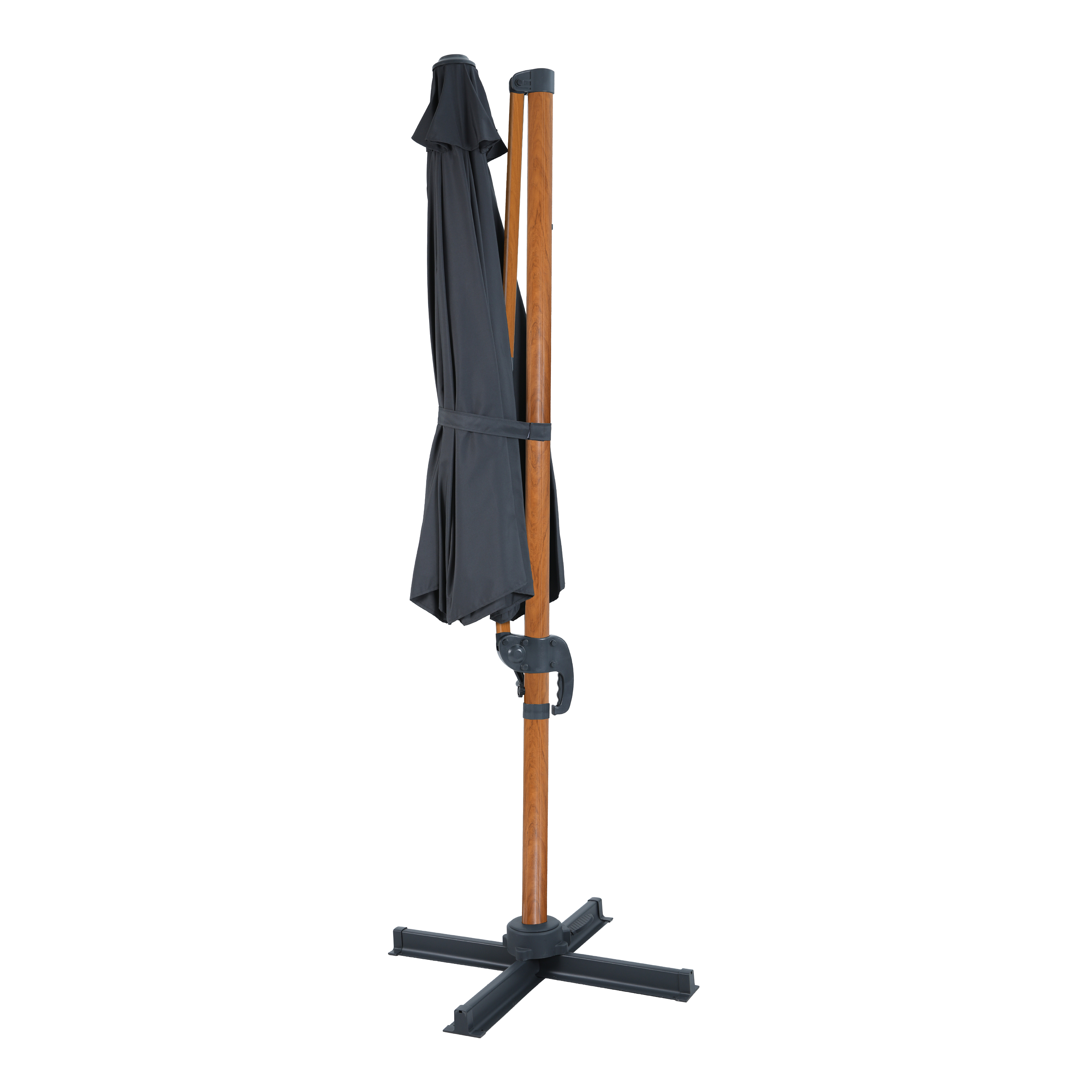 AXI Marisol Ampelschirm Ø 300cm Holz-Optik/grey 