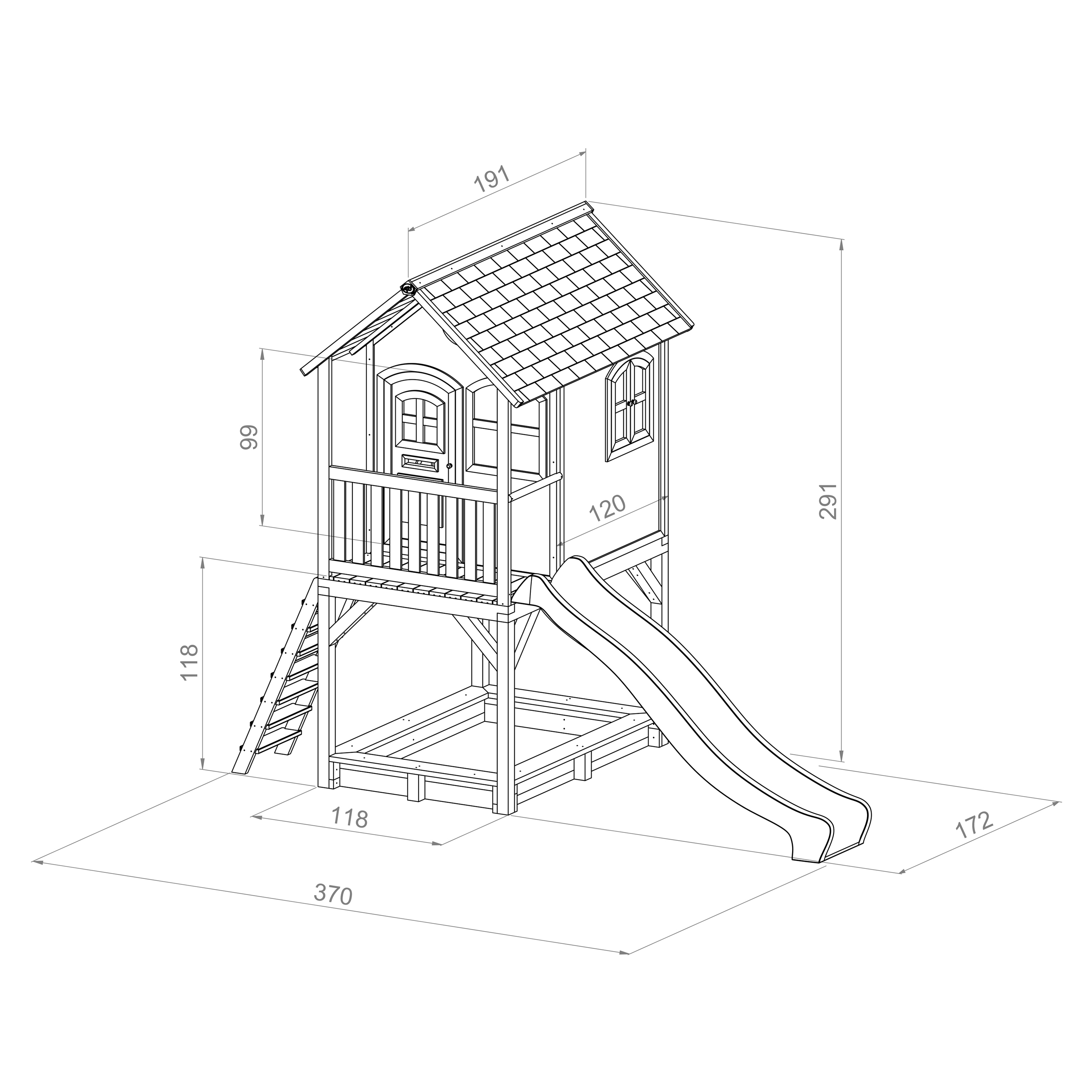 AXI Laura Playhouse Brown/green - Red Slide 