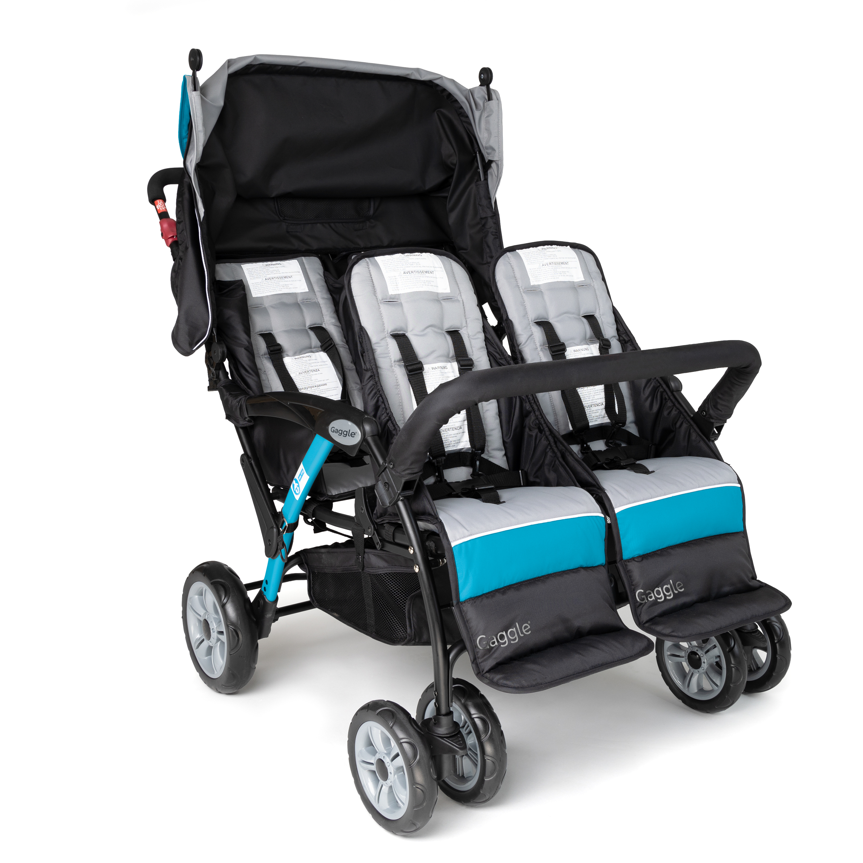 Gaggle Compass 4x4 Quad Kinderwagen für 4 Kinder Türkis