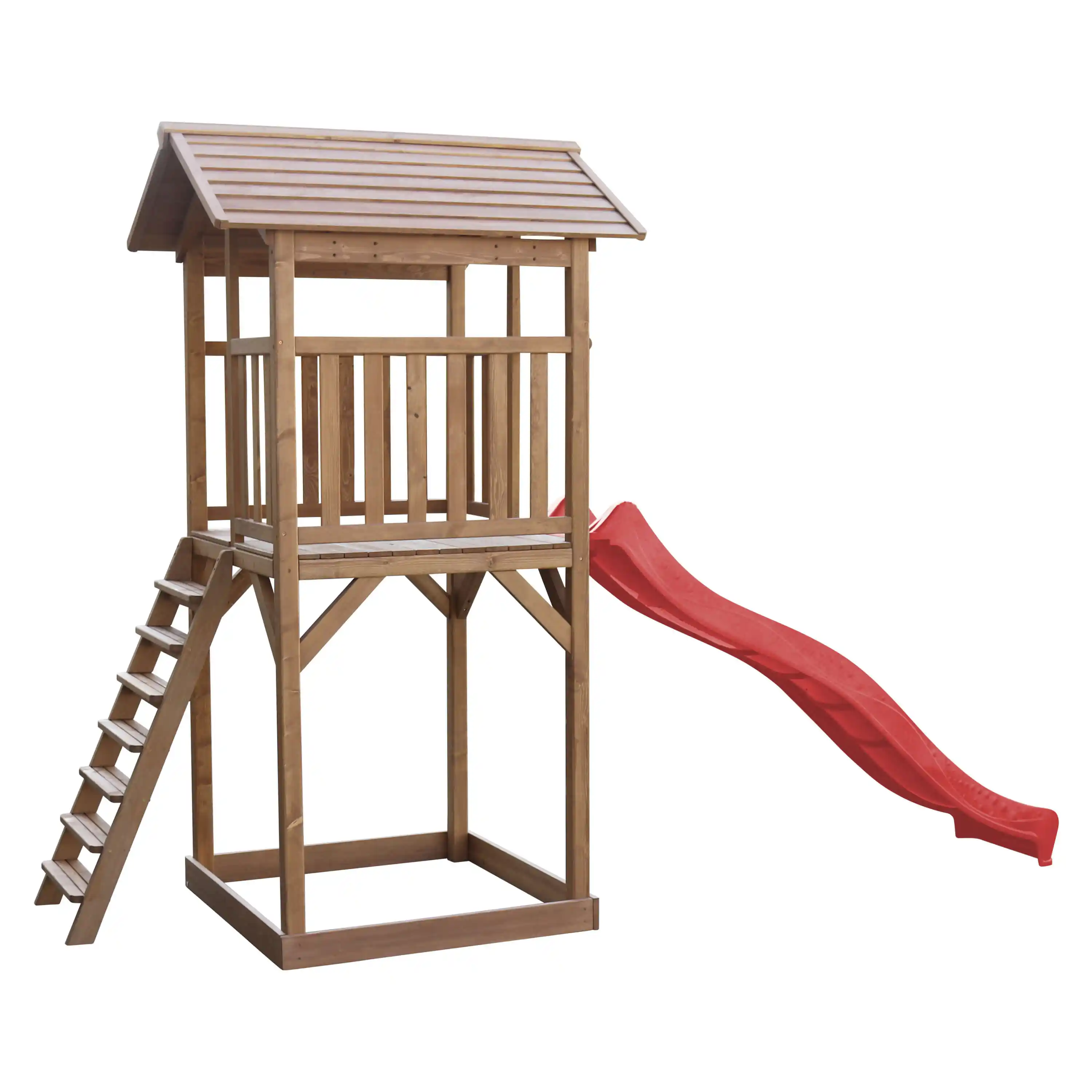 AXI Beach Tower Speeltoren Bruin - Rode Glijbaan