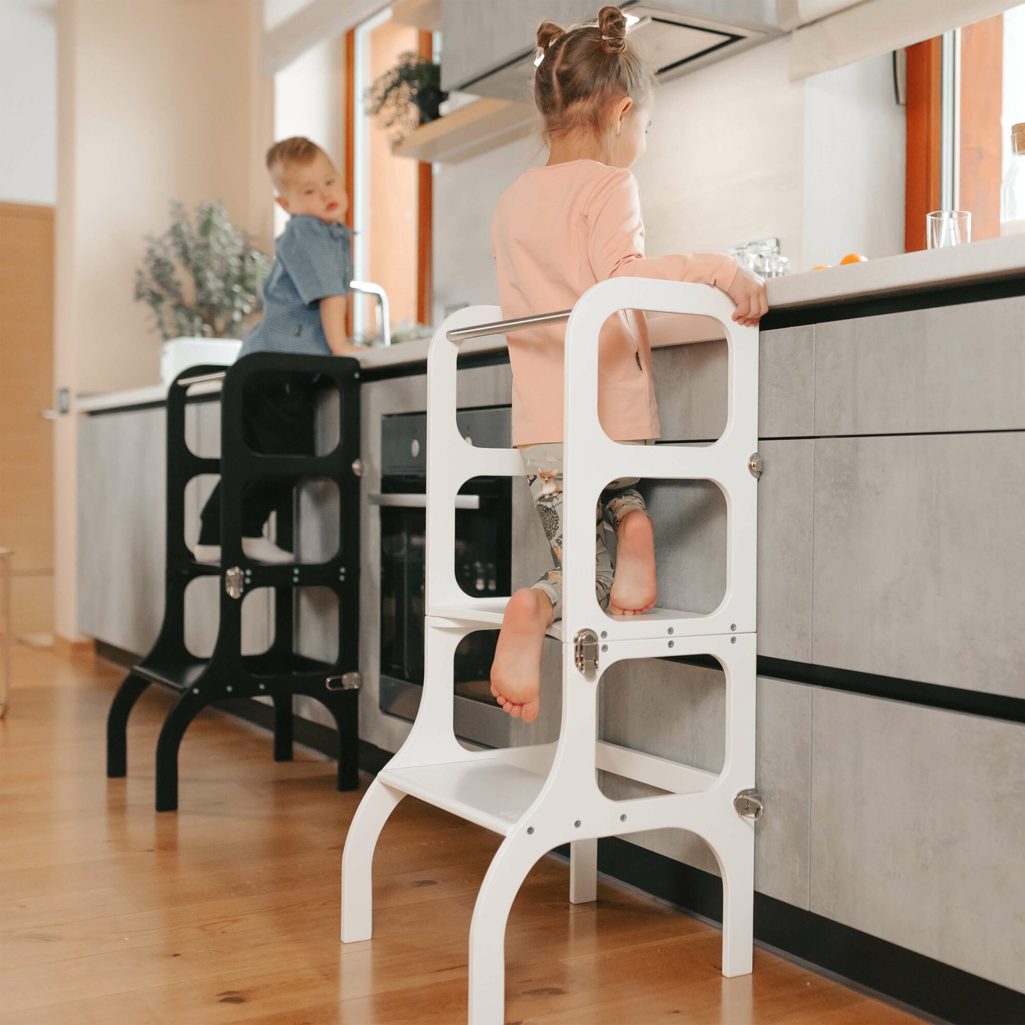 Ette Tete Step'n'Sit leertoren inklapbaar van hout wit 