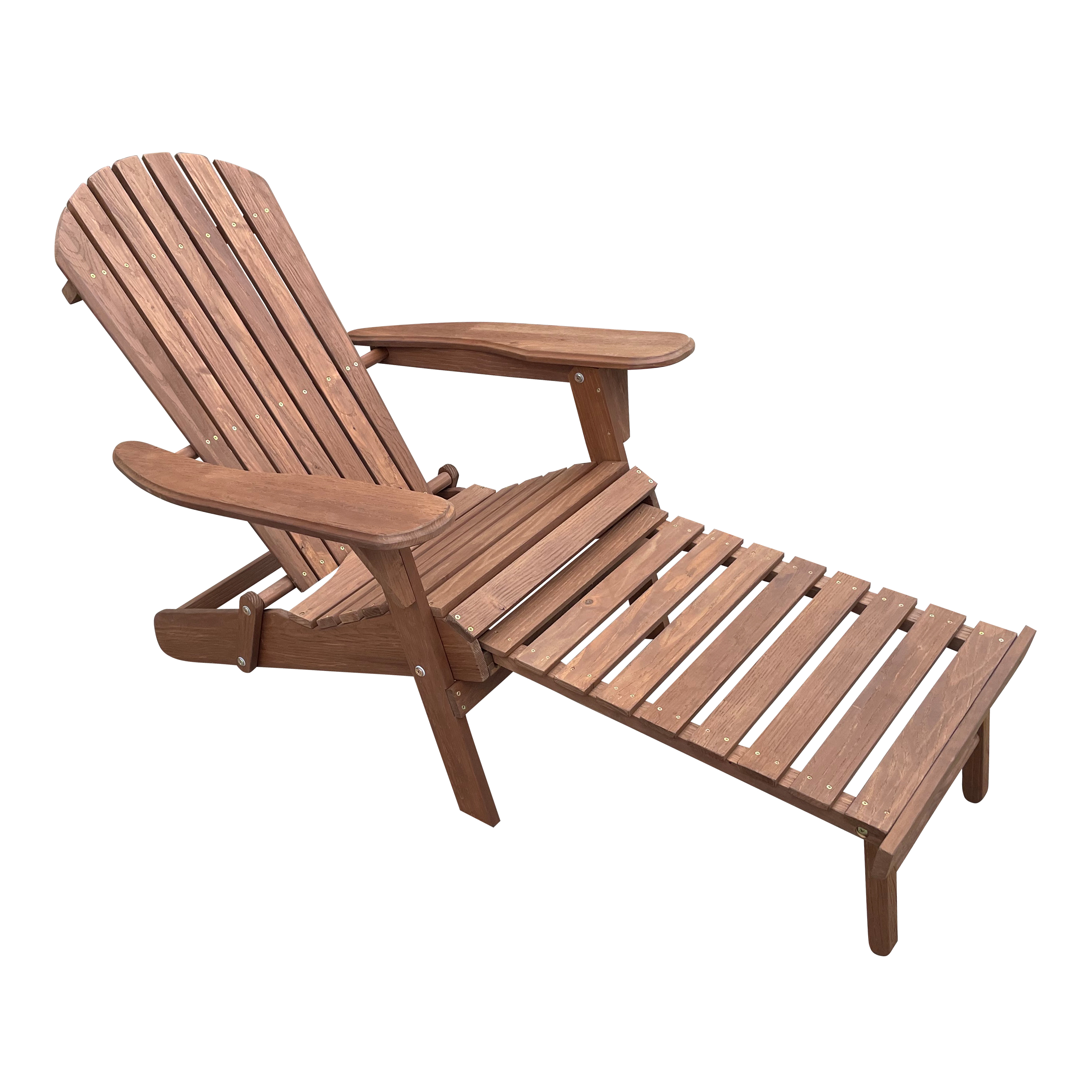 AXI Alexa Folding Adirondack Chair with Footrest Coffee Brown