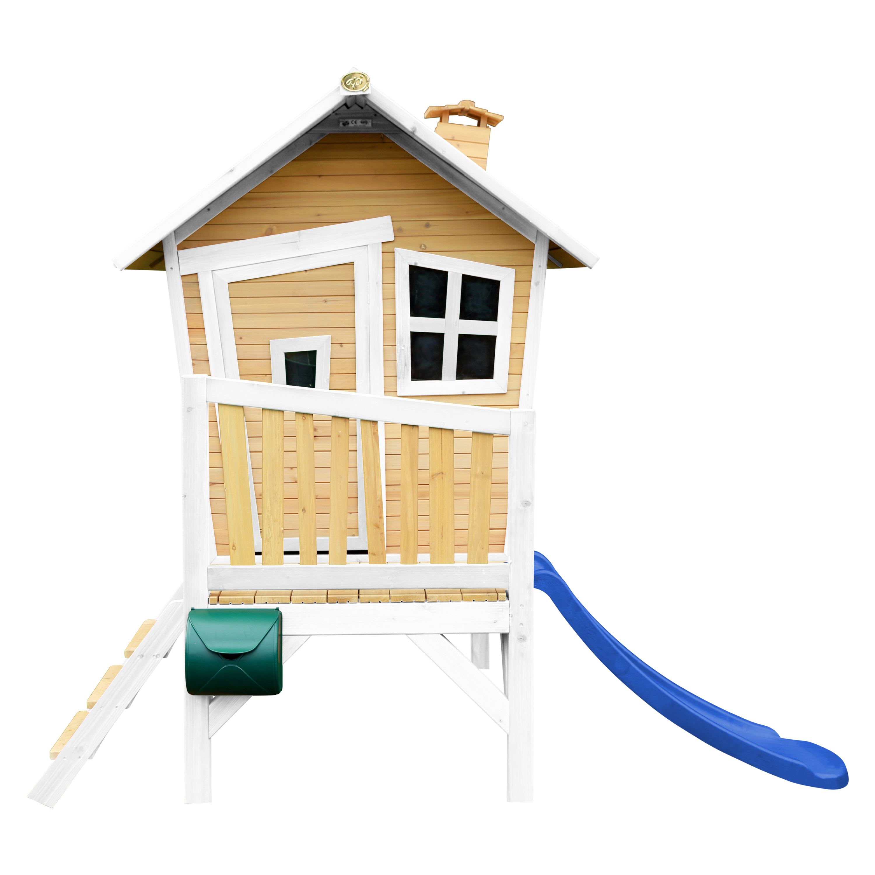 AXI Robin Playhouse Brown/White - Blue Slide