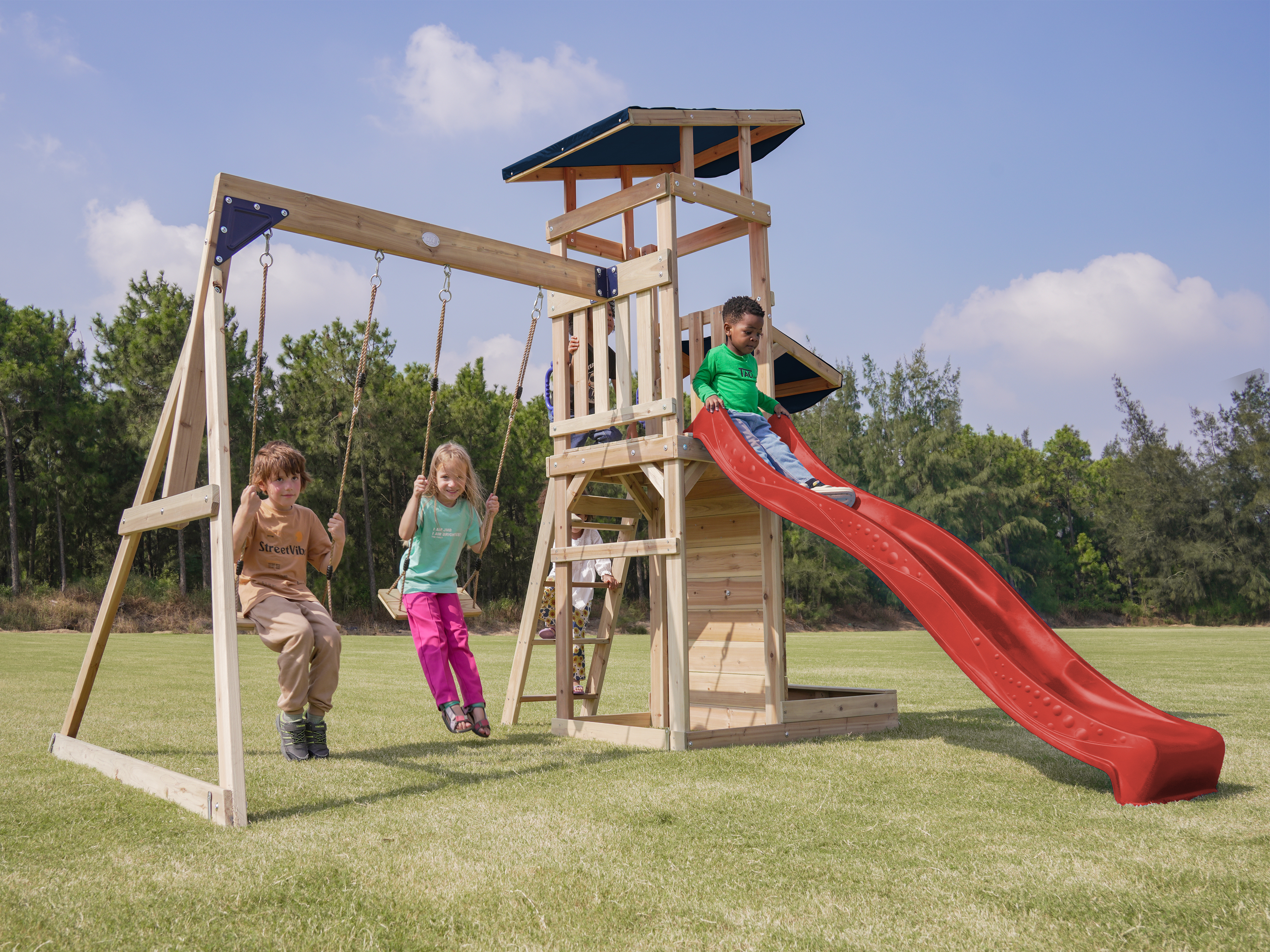 AXI Malik Play Set with Double Swing Brown - Red Slide 