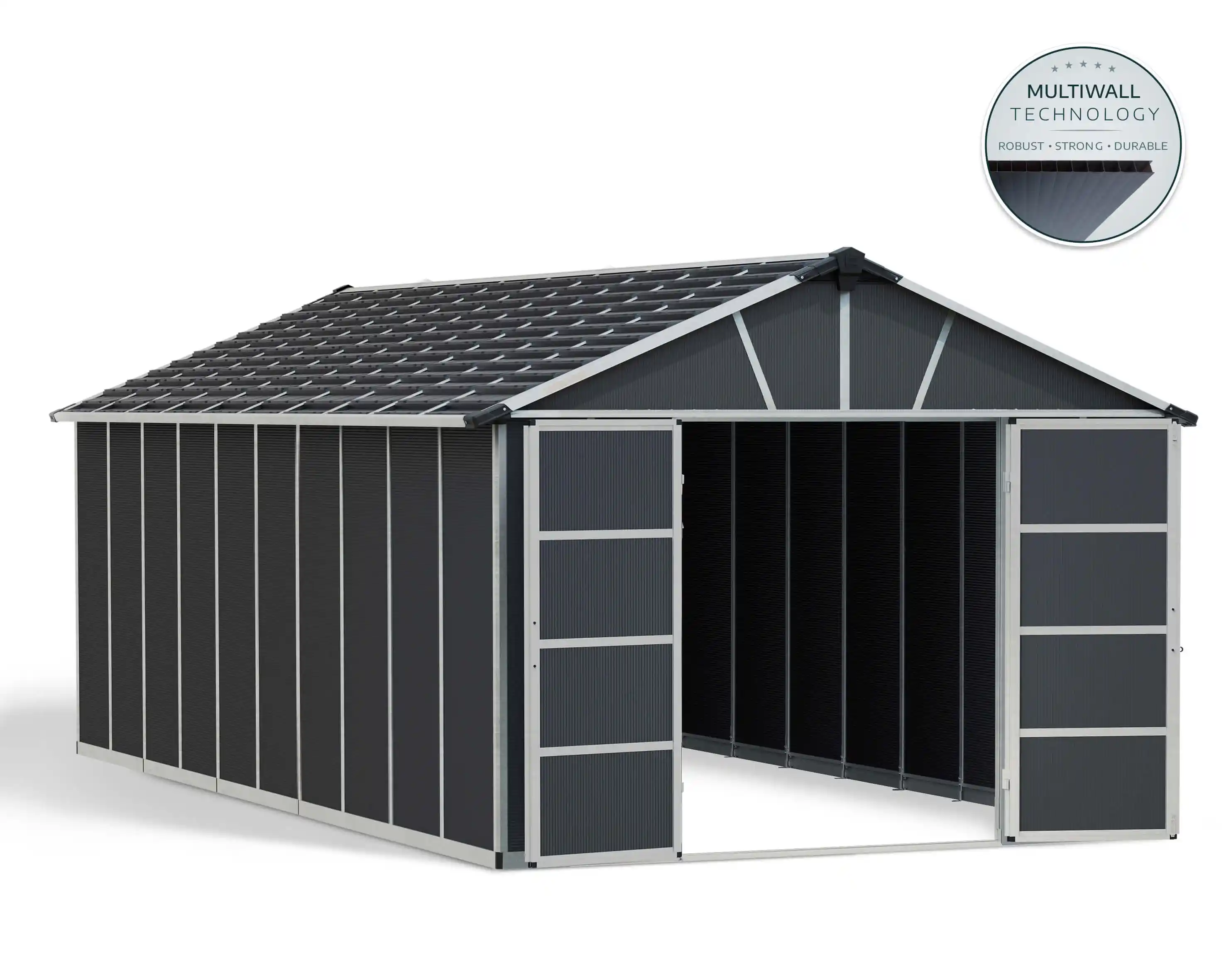 Canopia Yukon 643X332 cm grote schuur Donkergrijs-7290108139280 Canopia Yukon 643X332 cm grote schuur Donkergrijs