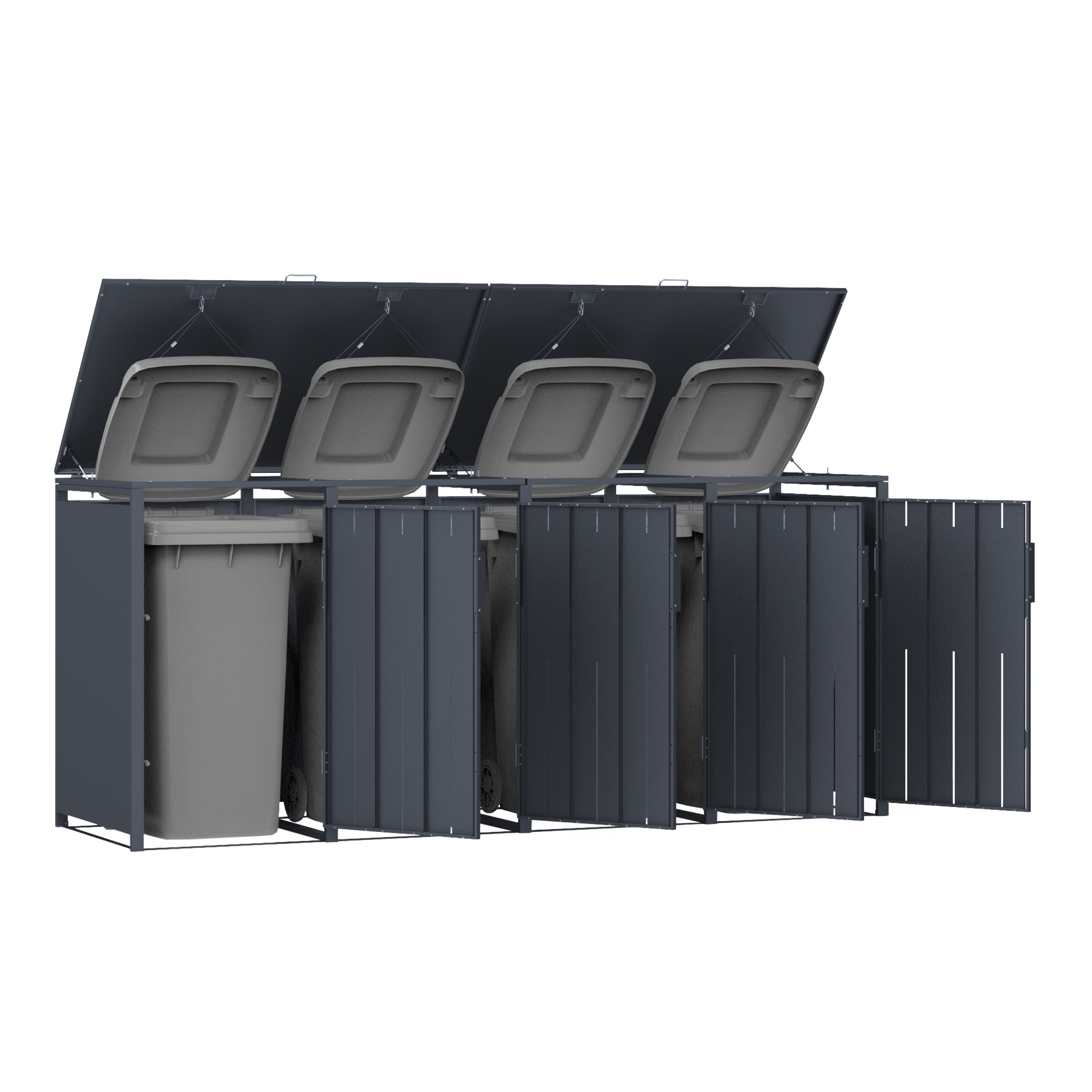 AXI Luke Metal Garbage Bin Shed - 4 Garbage Bins