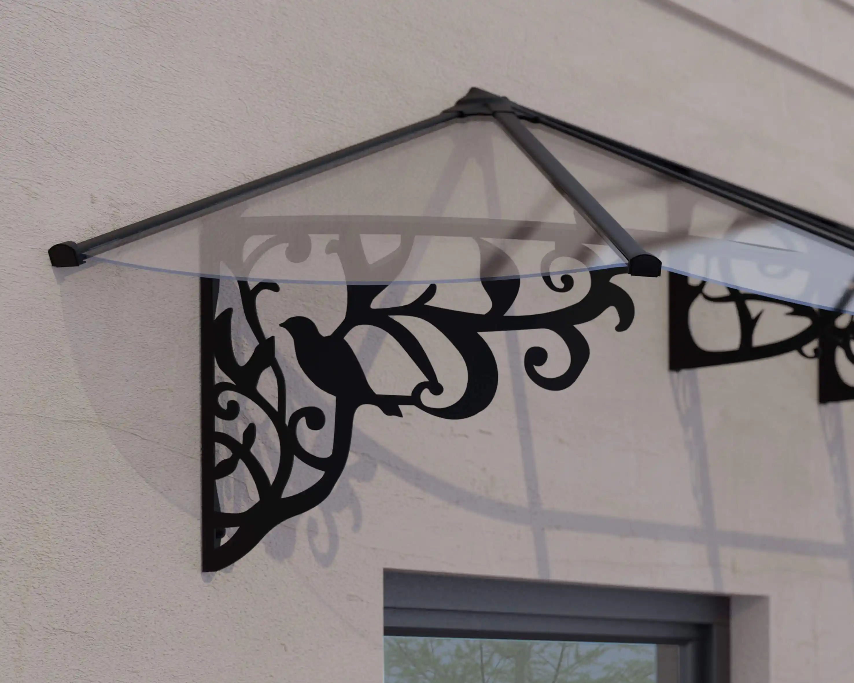 Canopia Lily 216X88X70 cmDeur en Veranda Luifel Zwart Helder
