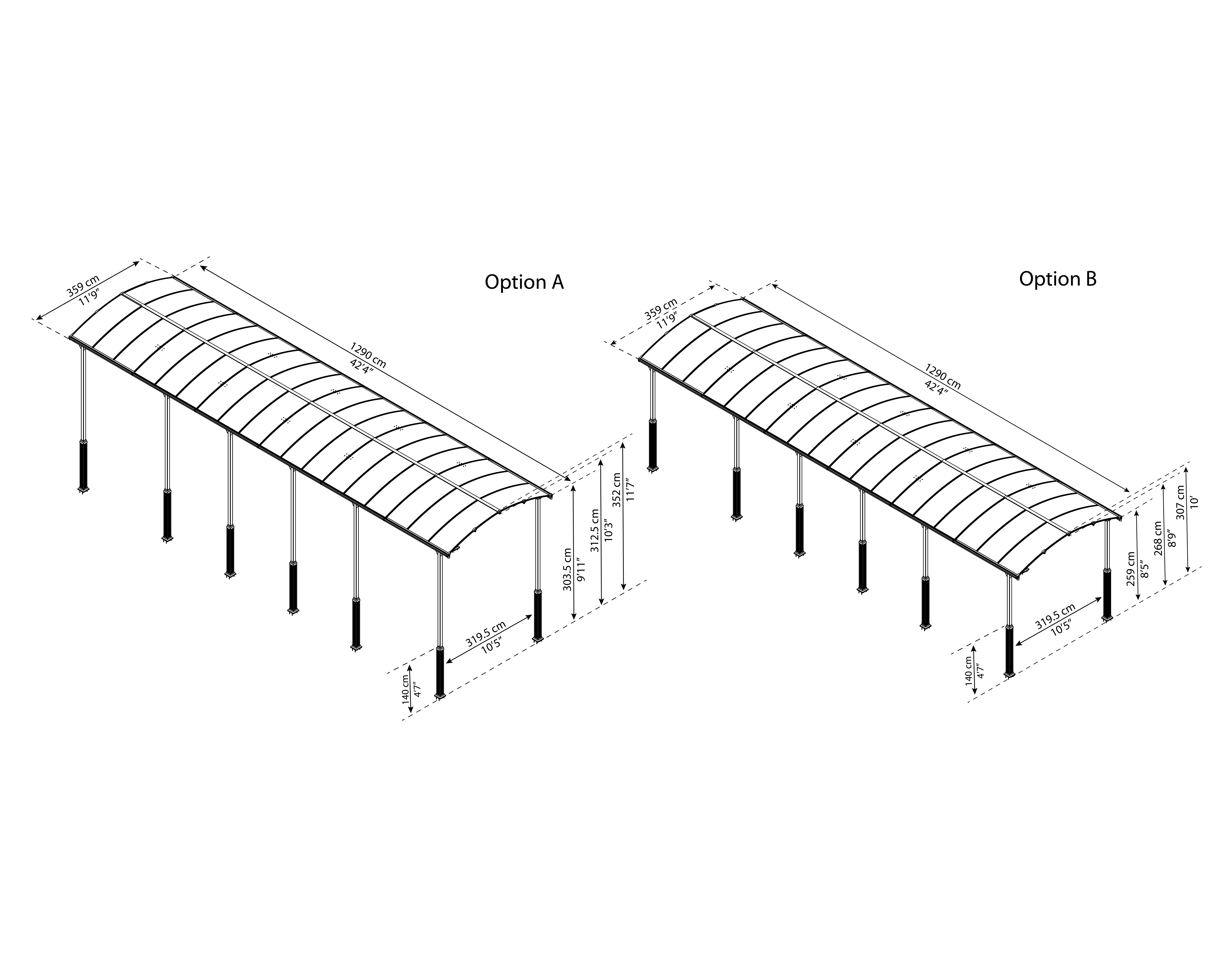 Canopia Alpine 1290X359X307 cm RV Carport en Boothuis Donkergrijs Brons-7290108601152 Canopia Alpine 1290X359X307 cm RV Carport en Boothuis Donkergrijs Brons