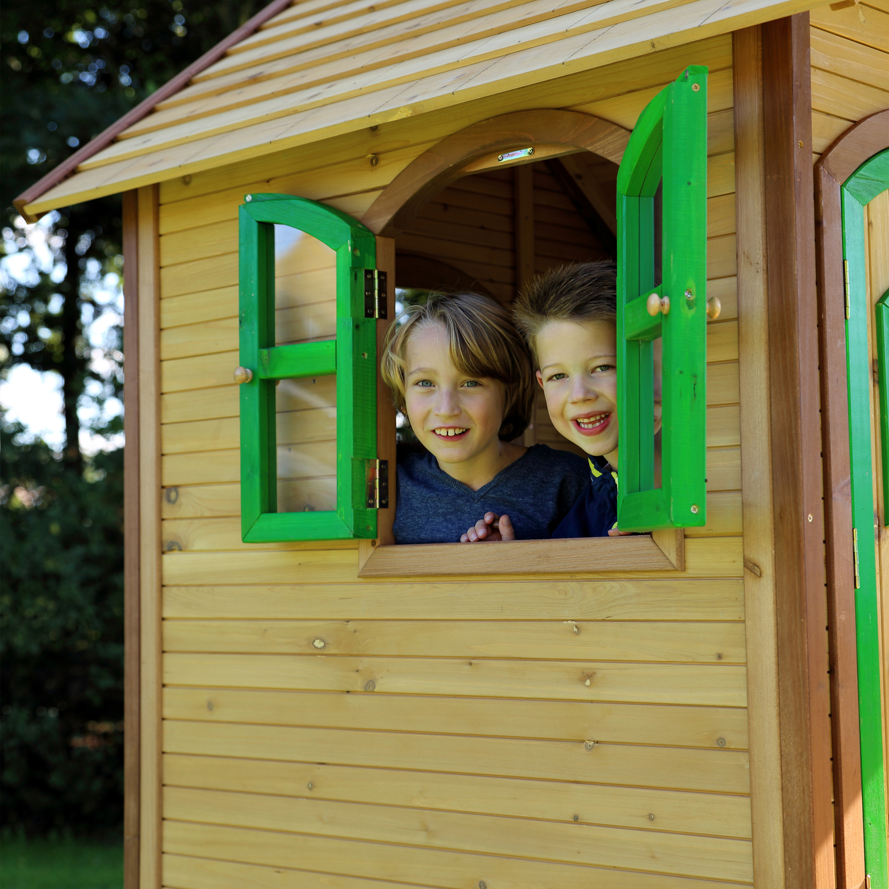 AXI Laura Playhouse Brown/green - Red Slide 