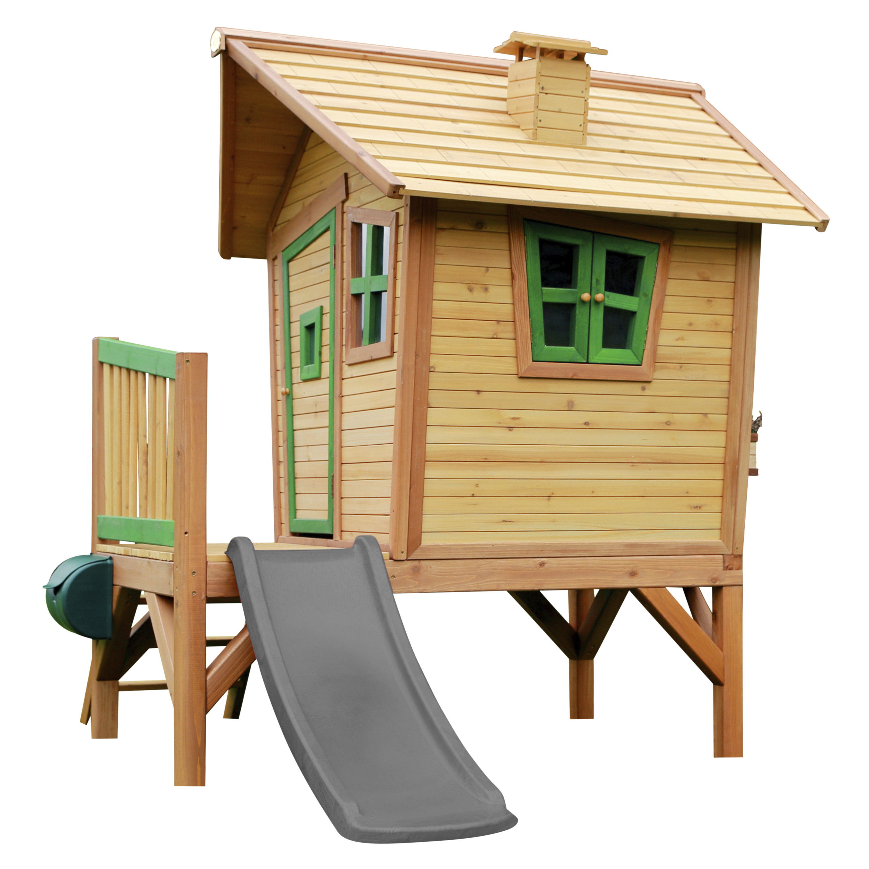 AXI Robin Playhouse Brown/Green - Grey Slide