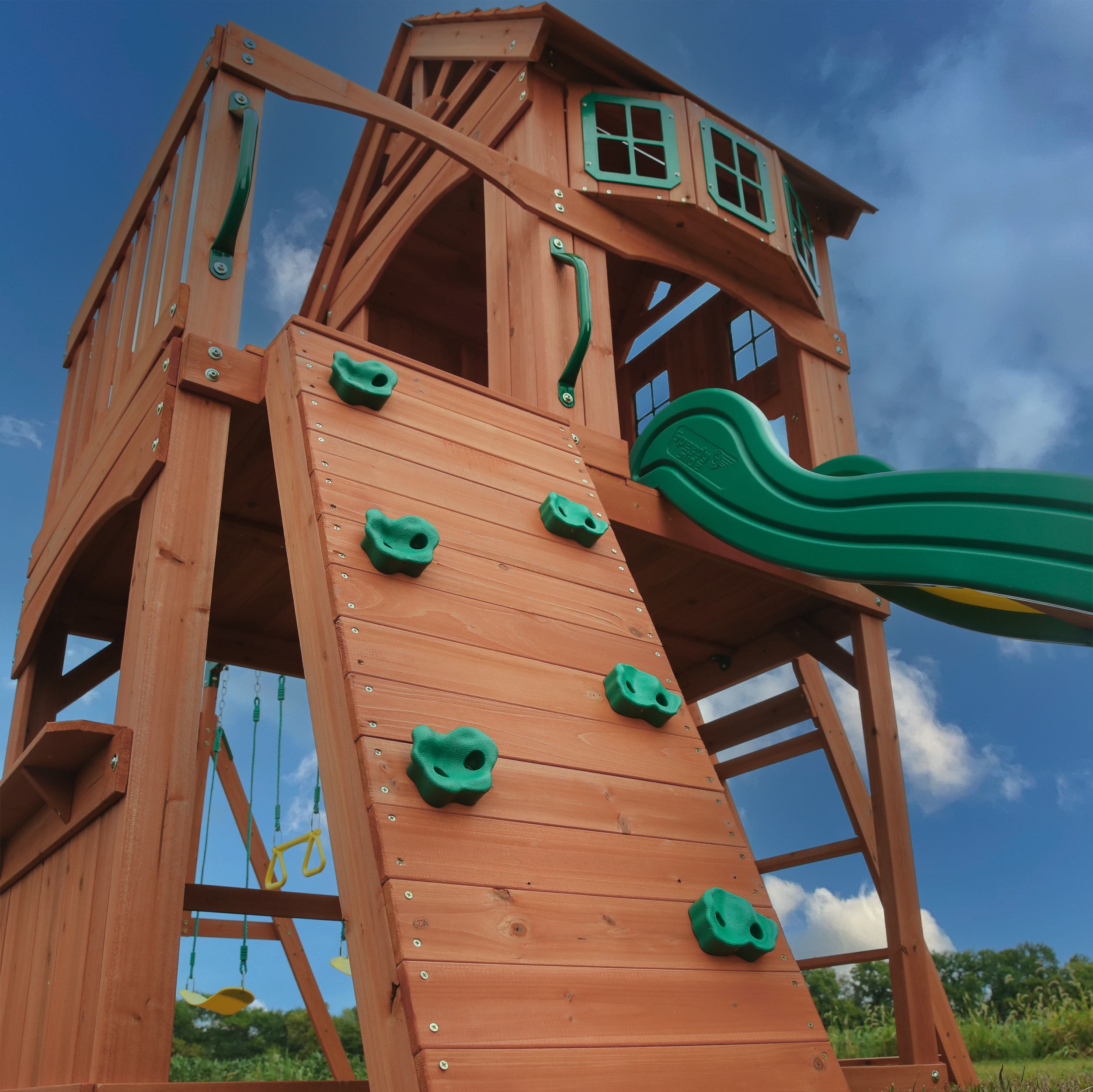 Backyard Discovery Atlantic Spielturm mit Rutsche und Schaukel