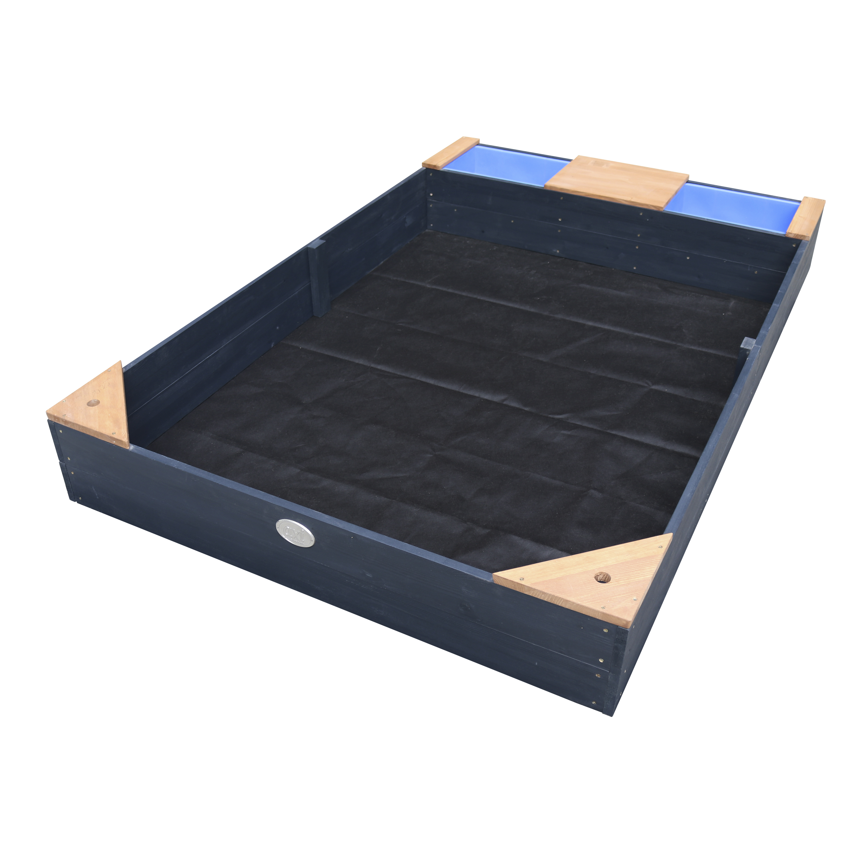 AXI Kelly Sandbox with Bins and Bench - 180 x 115 cm - Anthracite/Brown