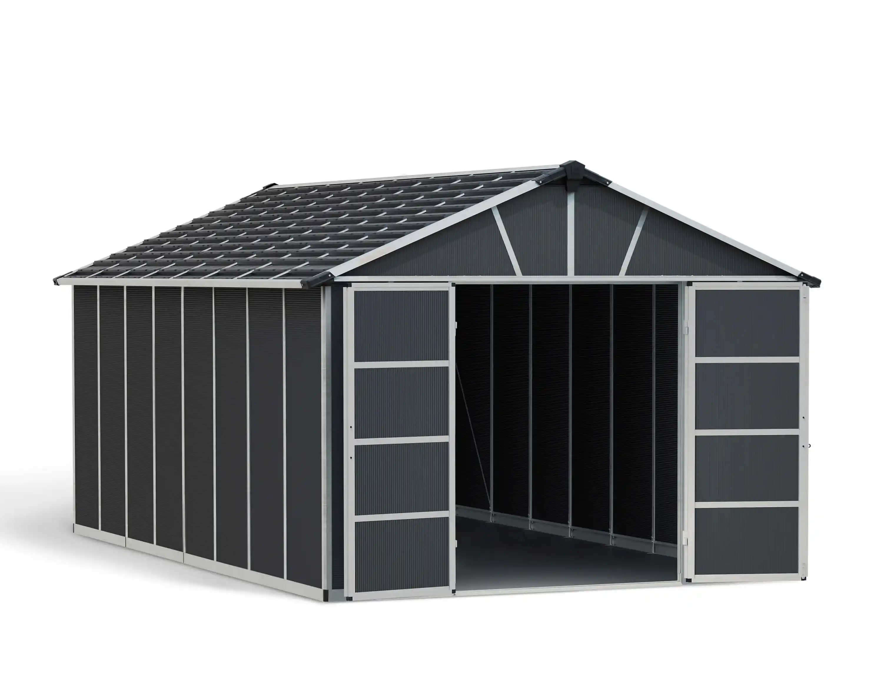 Canopia Yukon grote 519X332 cm schuur met vloer Donkergrijs-7290108139297 Canopia Yukon grote 519X332 cm schuur met vloer Donkergrijs