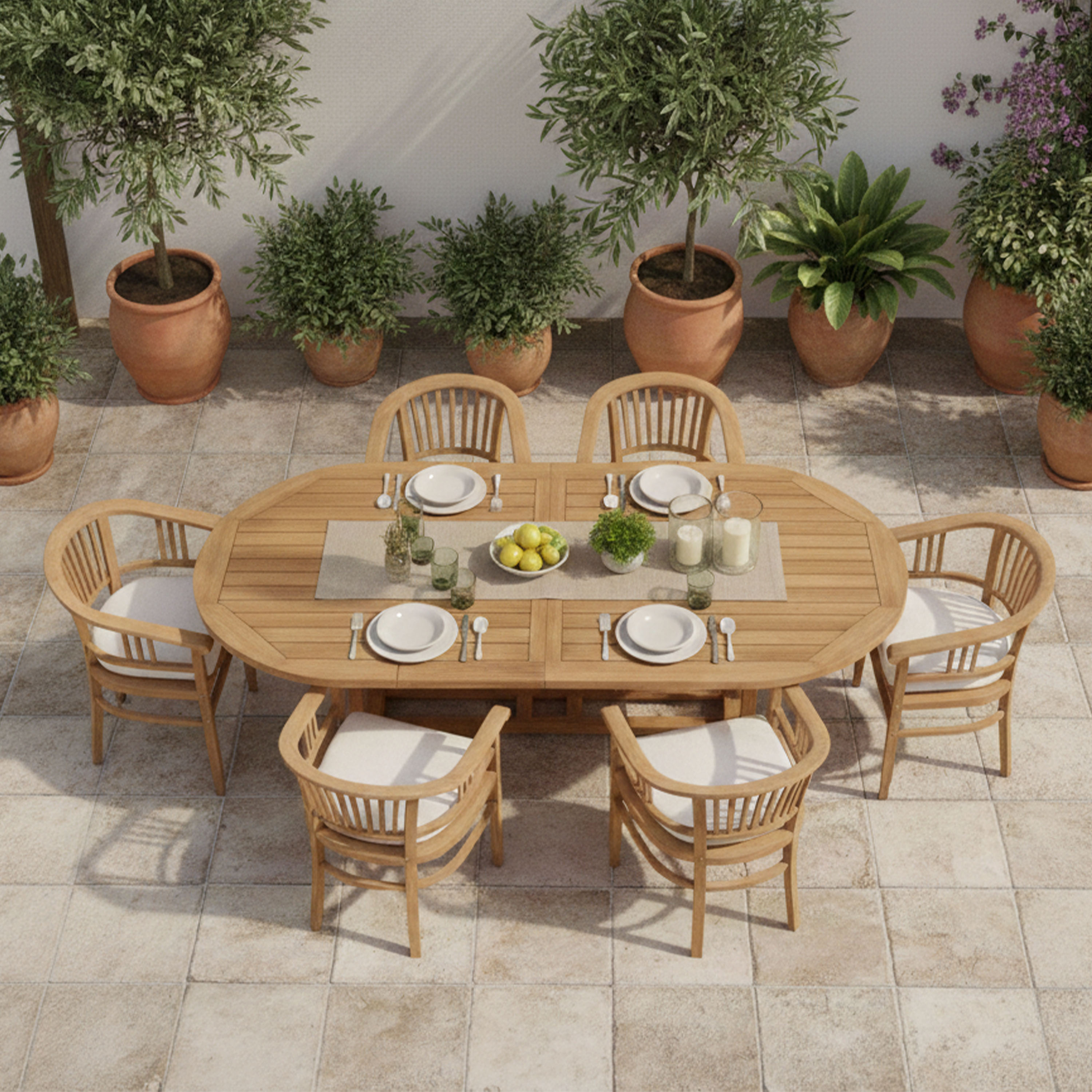 AXI Marzi/Talia 180-240 cm Garden Set 7-piece Teak - Extendable
