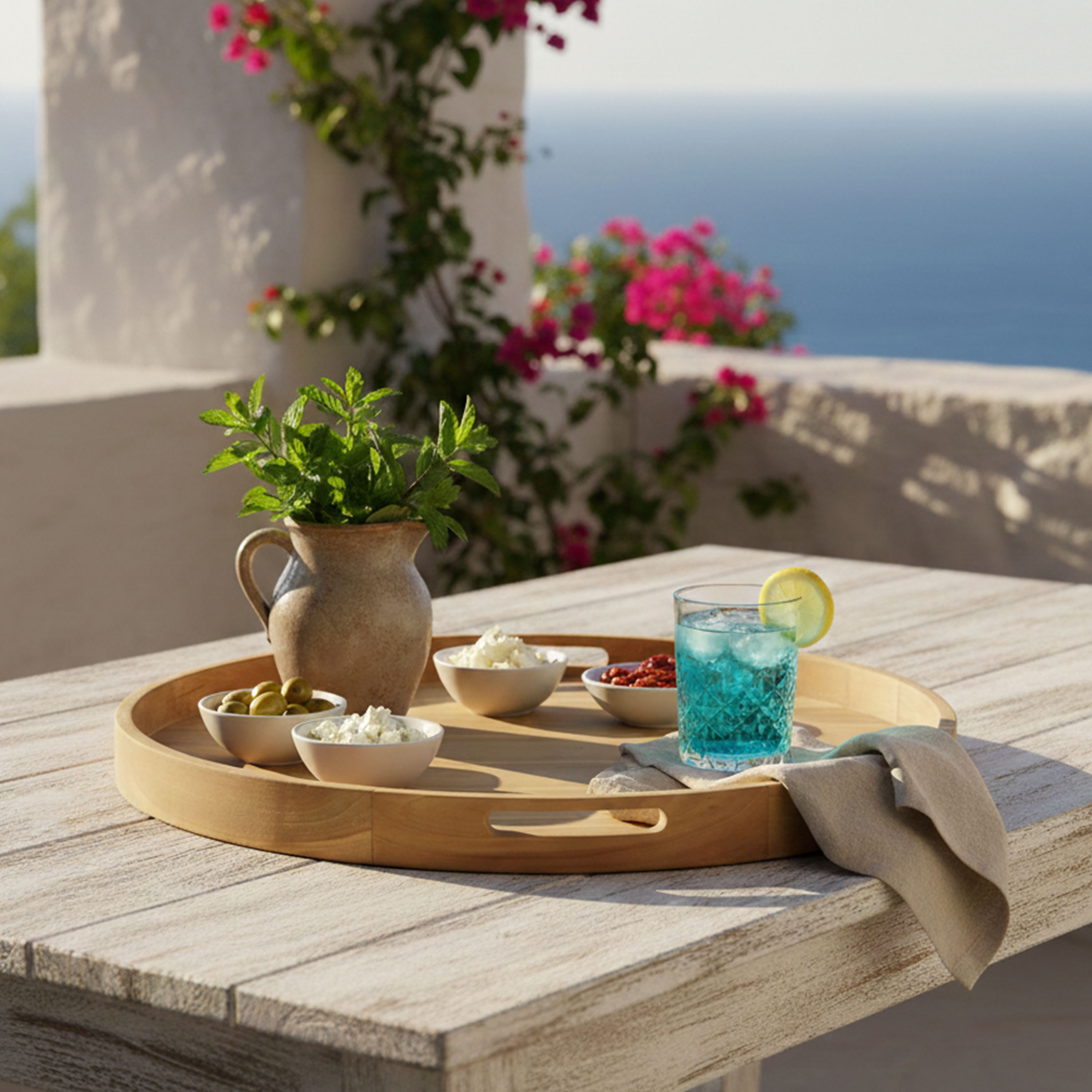 AXI Dewi Teak Tray Ø 80 cm