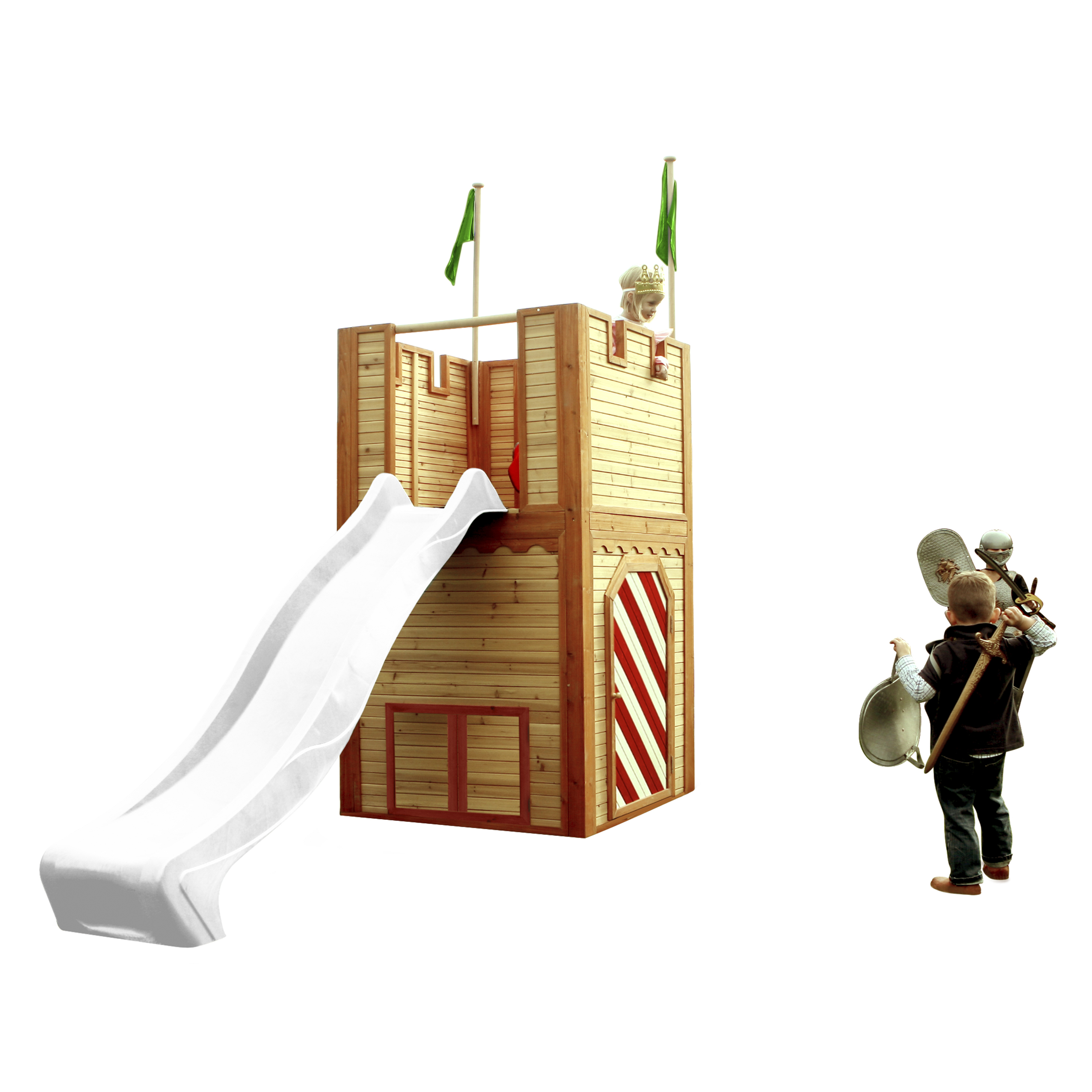 AXI Arthur Playhouse Brown/Red - White Slide-8717973937937 AXI Arthur Playhouse Brown/Red - White Slide