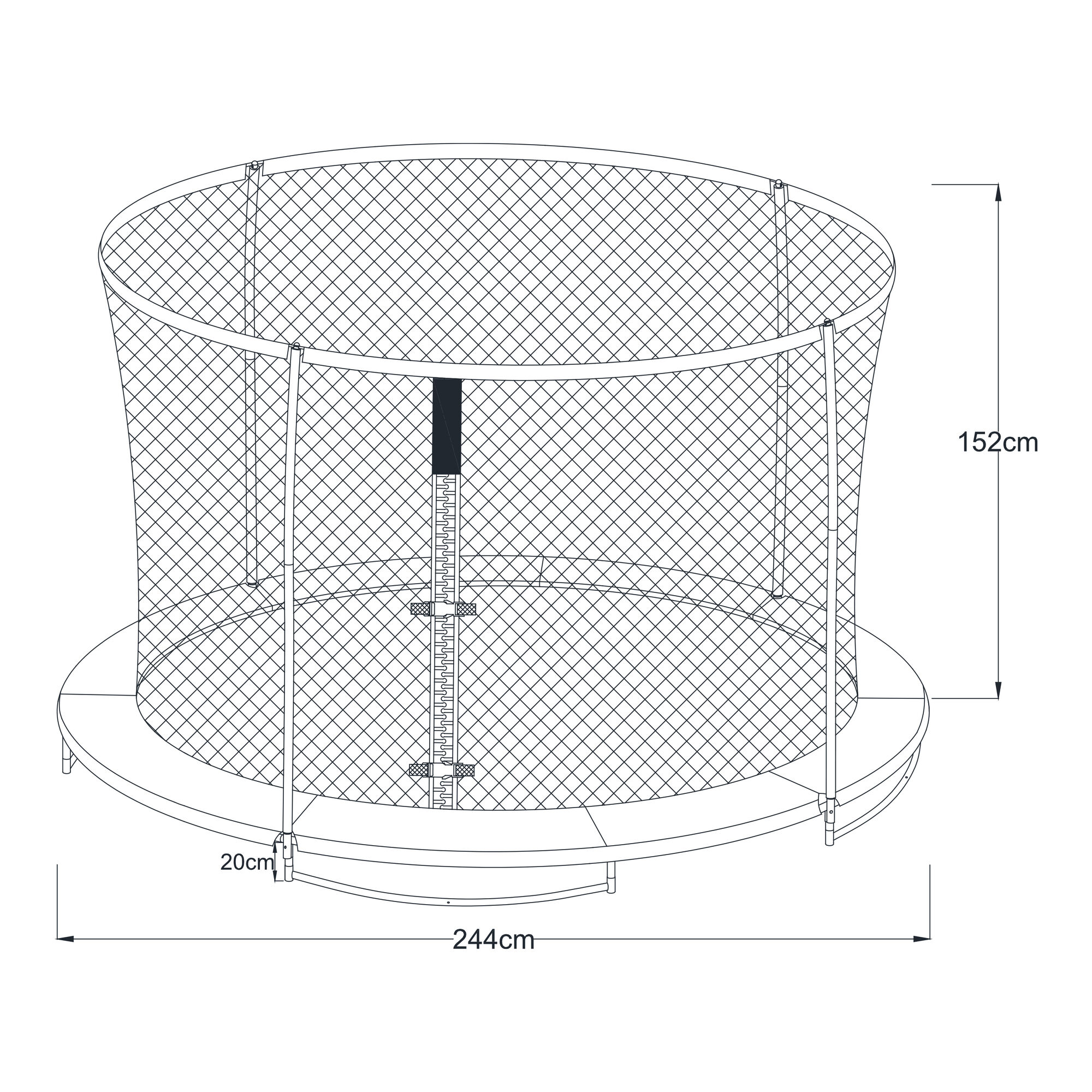 AXI Boston Trampolin Rund mit Netz Ø 244 cm Grün - Inground und Onground