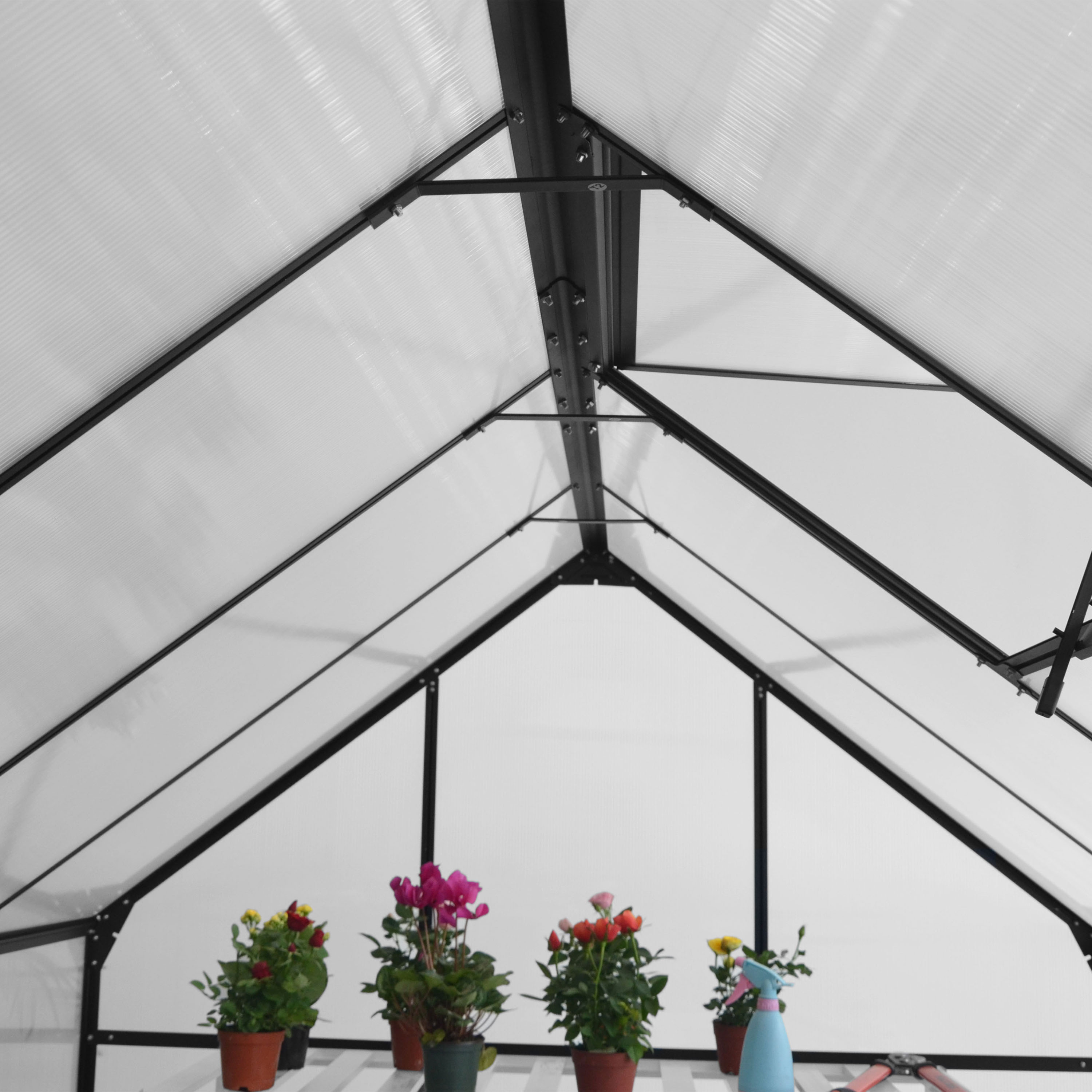 AXI Simon Greenhouse Polycarbonate - Black 310x190x207 cm