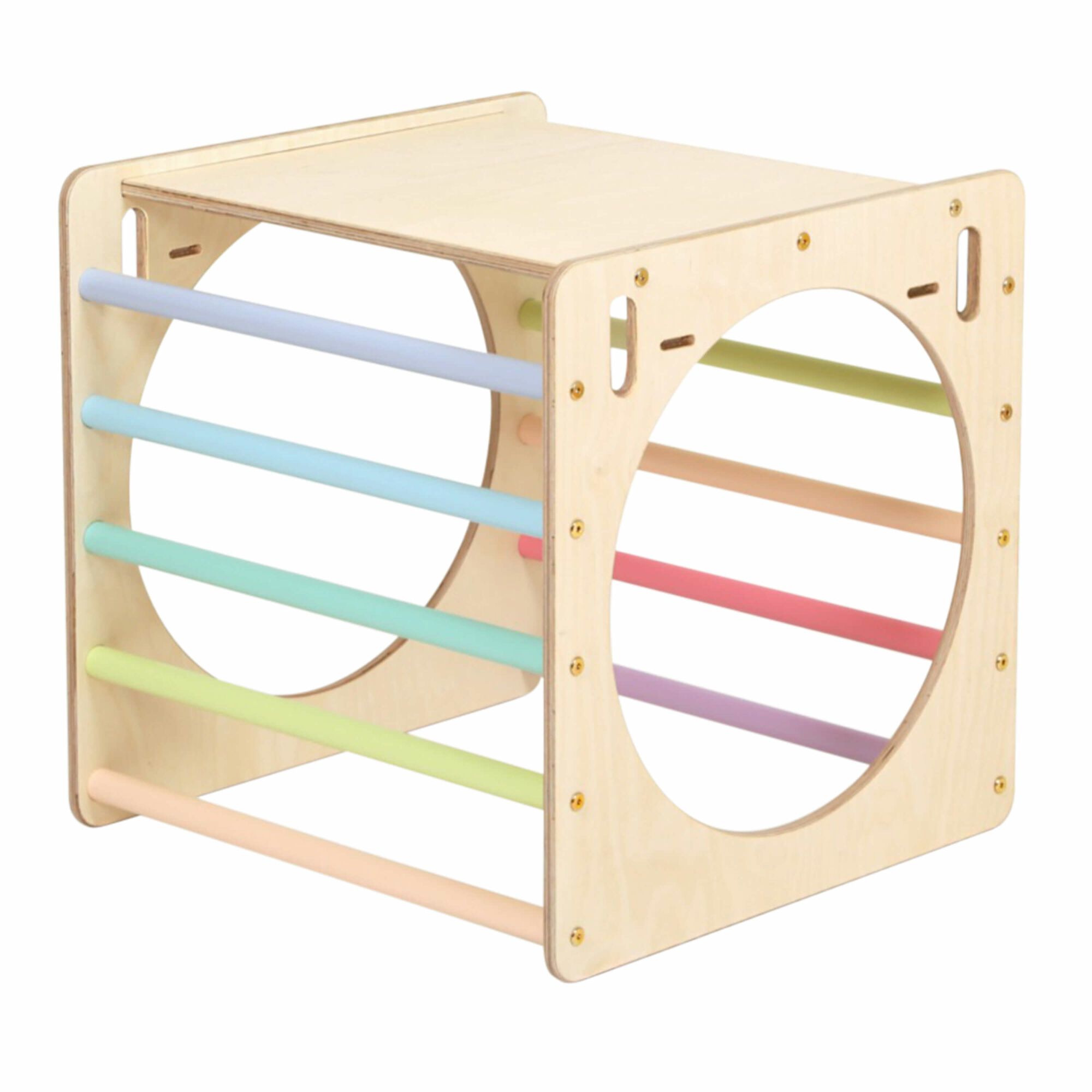 KateHaa Houten Activiteiten Kubus met Ladder Pastel-4751038481045 KateHaa Houten Activiteiten Kubus met Ladder Pastel