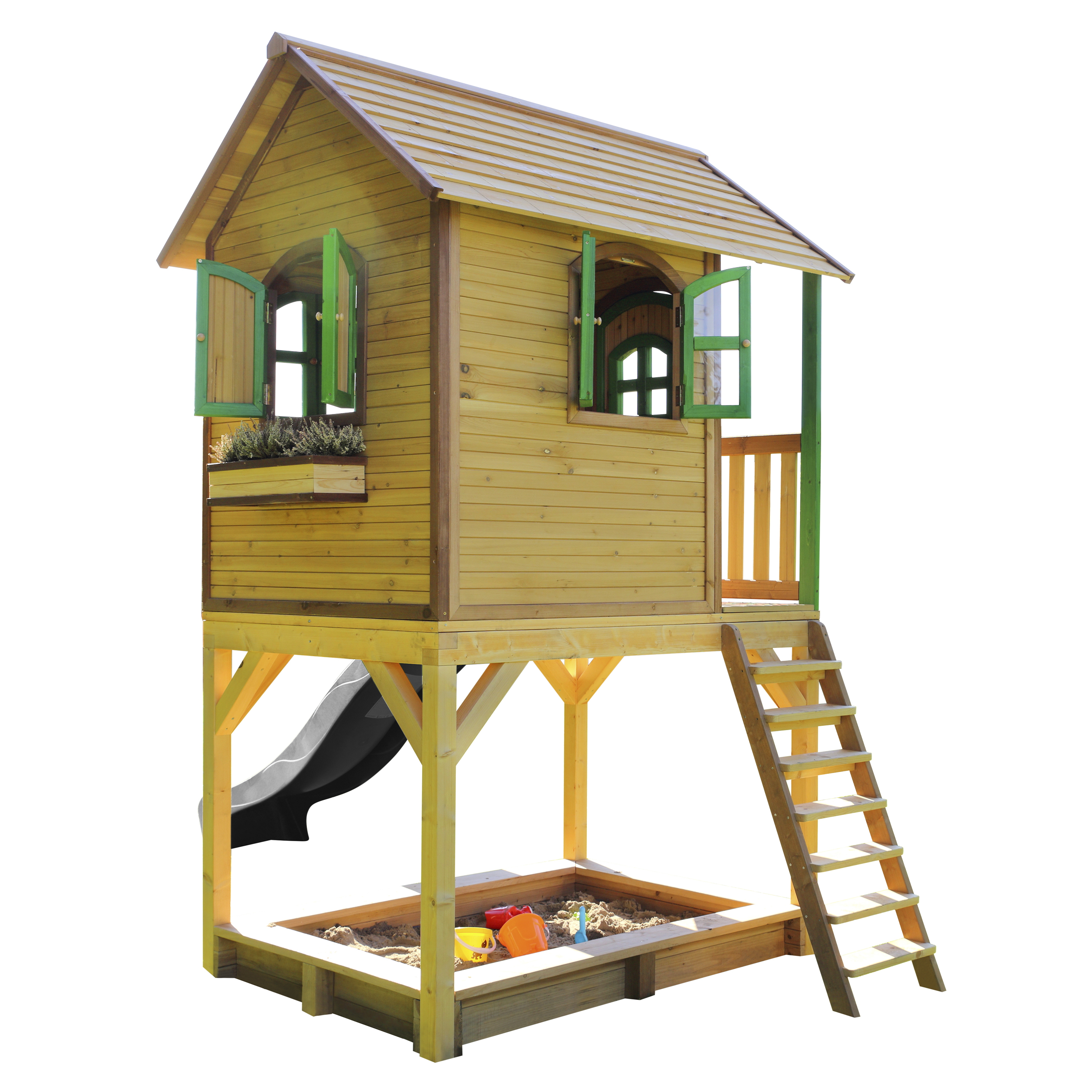 AXI Sarah Playhouse Brown/Green - Grey Slide