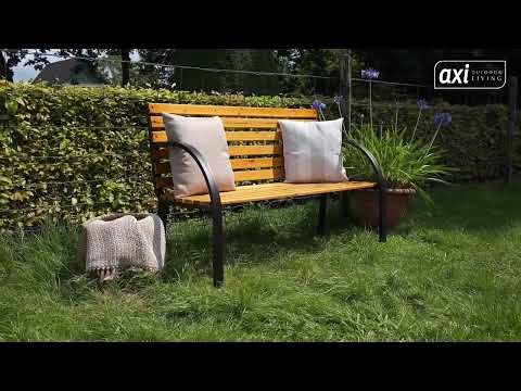 AXI Otis Gartenbank aus Holz mit mattschwarzem Stahlrahmen