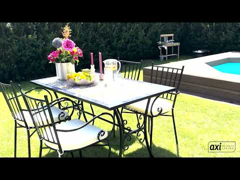 AXI Leonie Mosaik Bistro Set 5-teilig Rot/Weiß