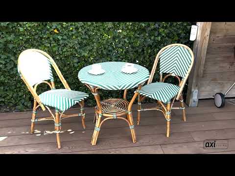 AXI Jacqueline Rattan Bistro Set Grün/Weiß