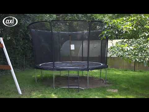 AXI Denver Trampolin Rund mit Leiter und Netz Ø 366 cm Schwarz - Onground